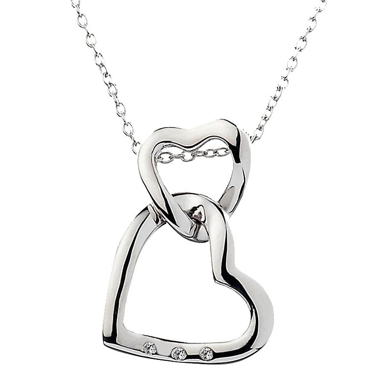 Hot Diamonds Lovebird Entwined Heart Necklace