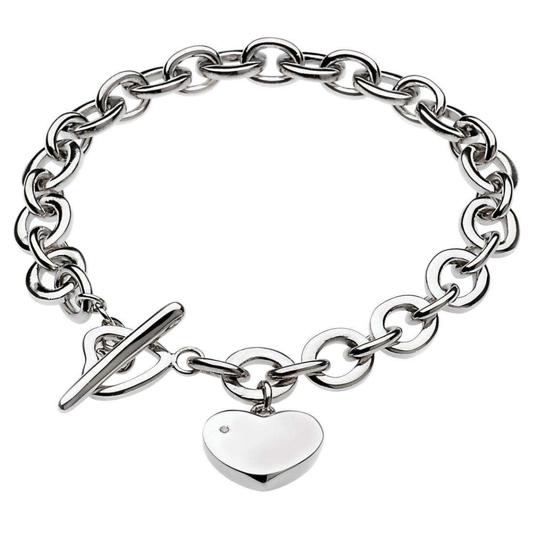 Hot Diamonds Lovebird Silver Heart Link Bracelet
