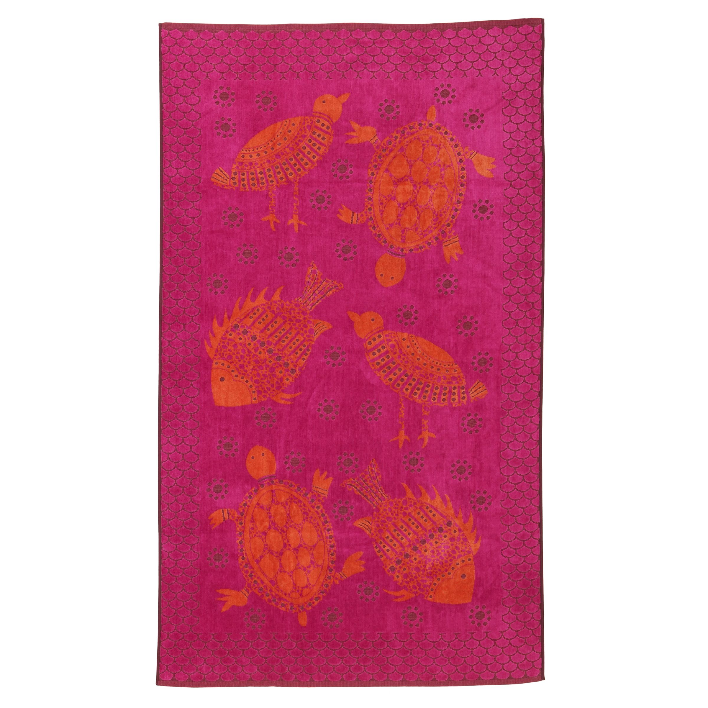 John Lewis Fish Beach Towel, Pink
