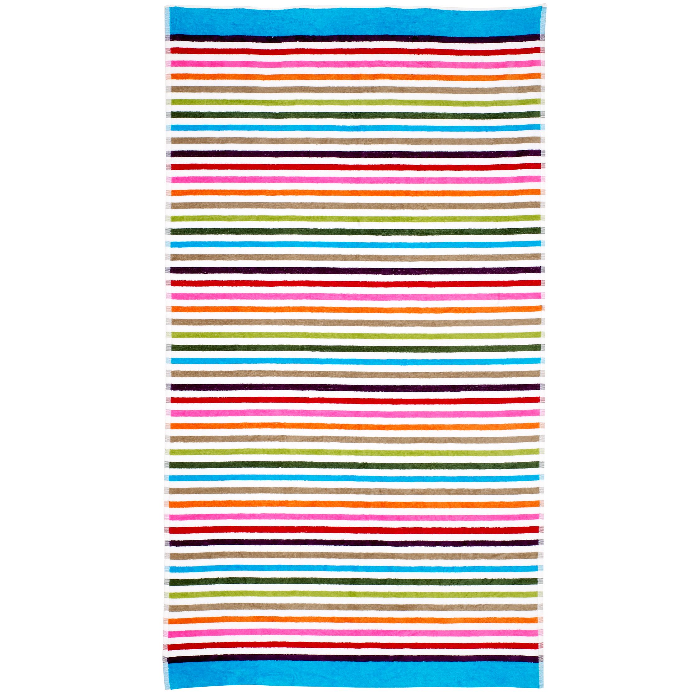 John Lewis Bold Stripe Beach Towel, White / Multi