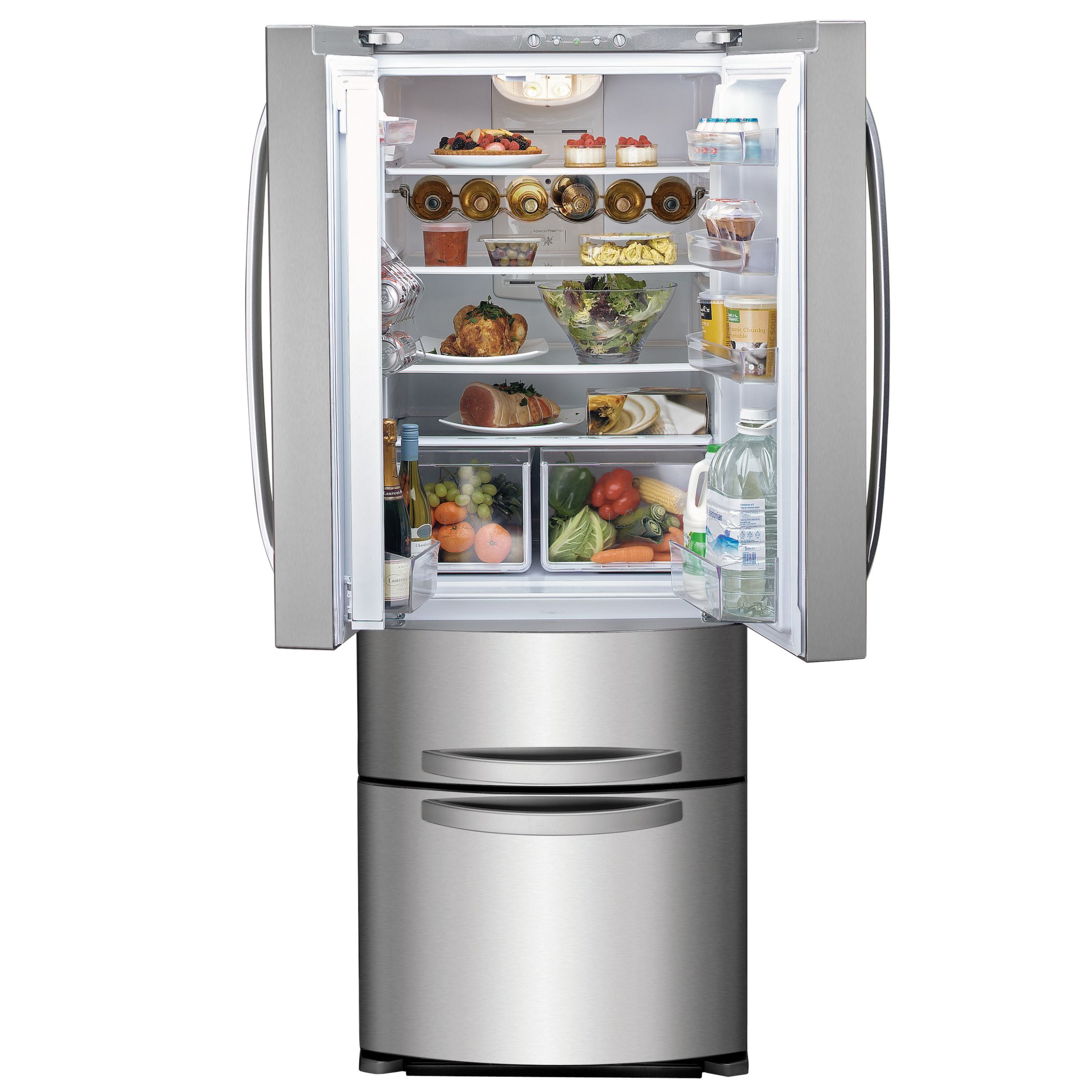 Hotpoint FF4DX Quadrio Fridge Freezer, Stainless Steel at JohnLewis