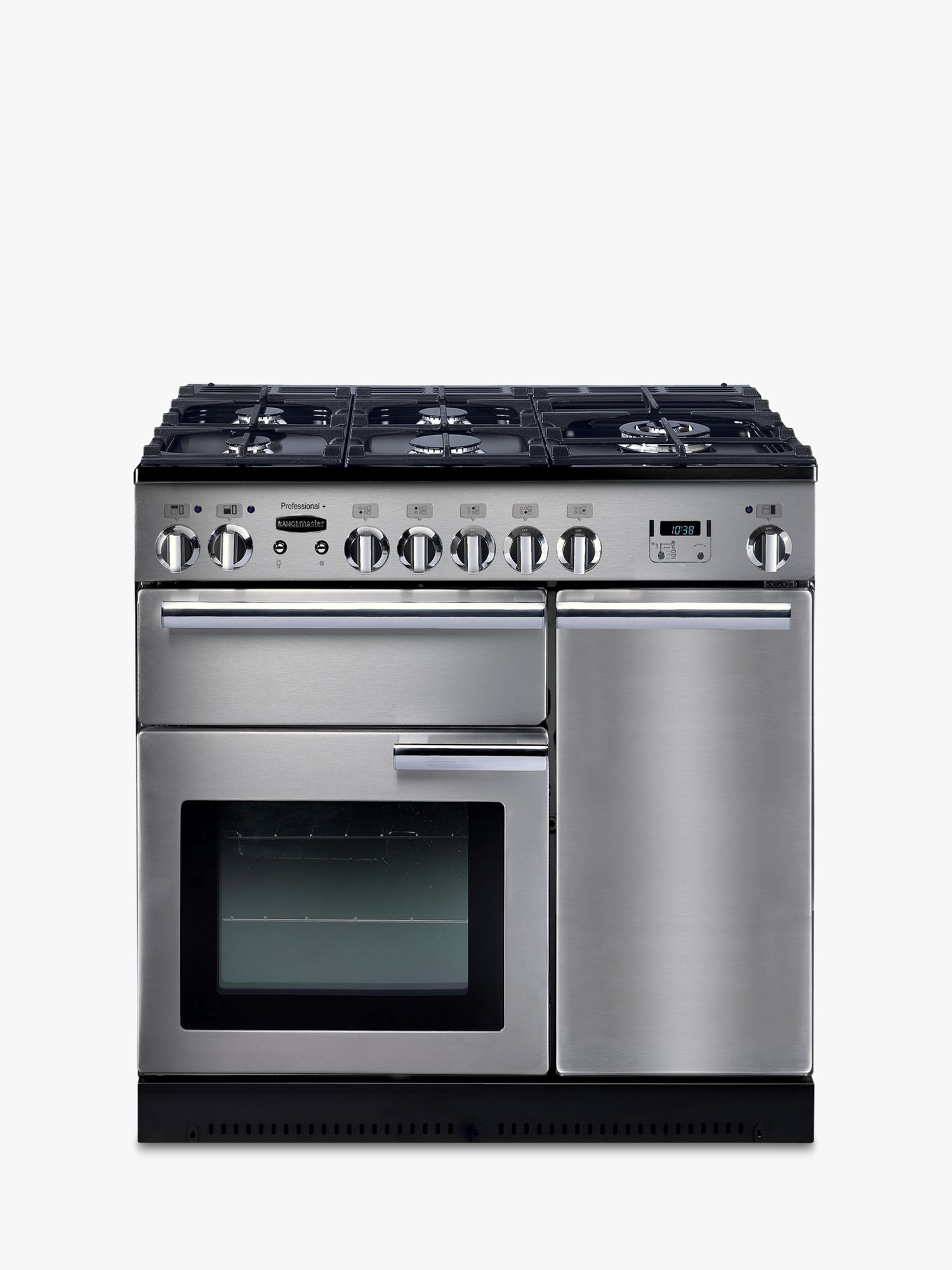 Rangemaster Professional+ 90 Gas Range Cooker, Stainless Steel at JohnLewis