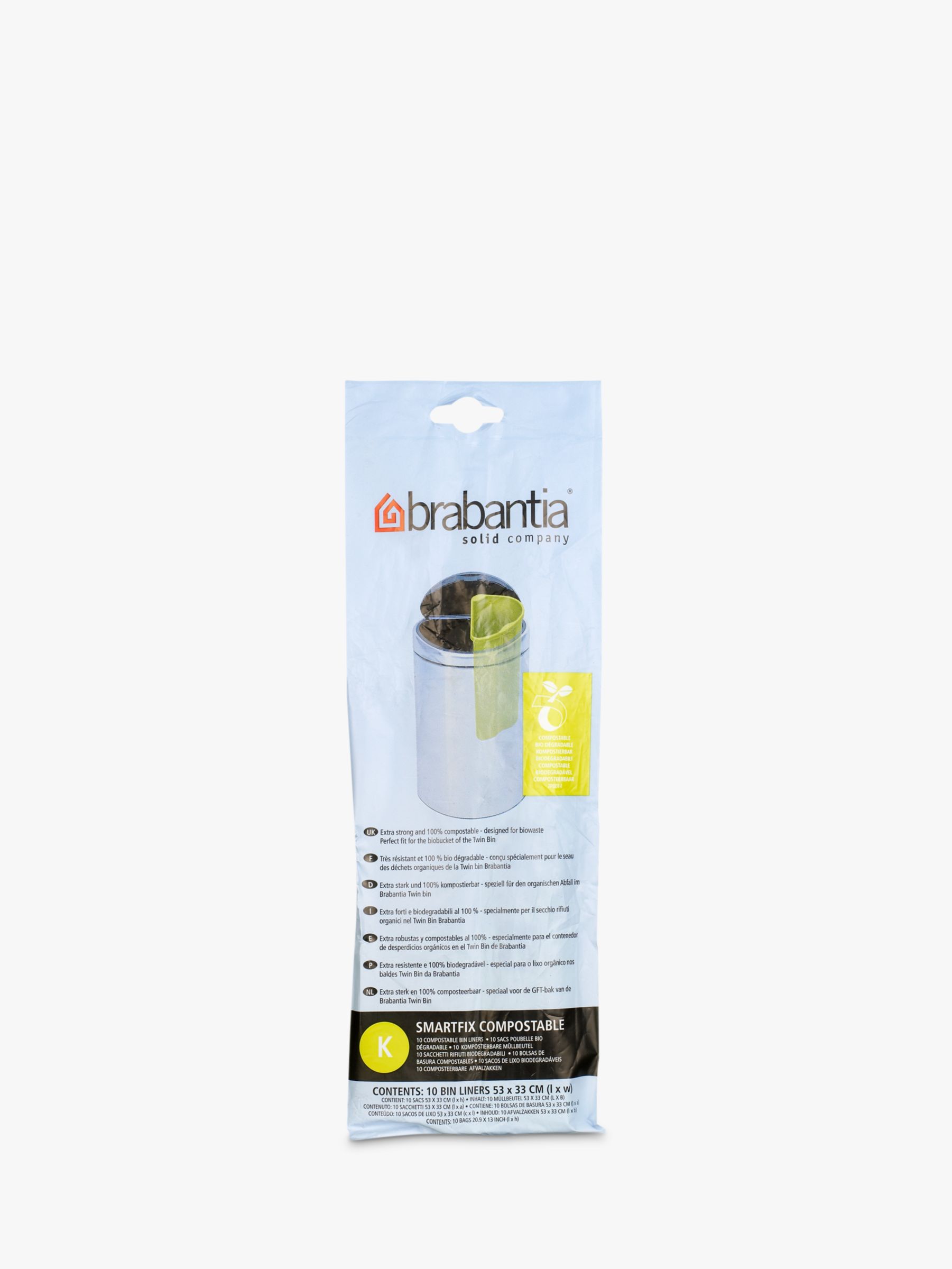 Brabantia Biodegradable Bin Liners, Pack of 10,