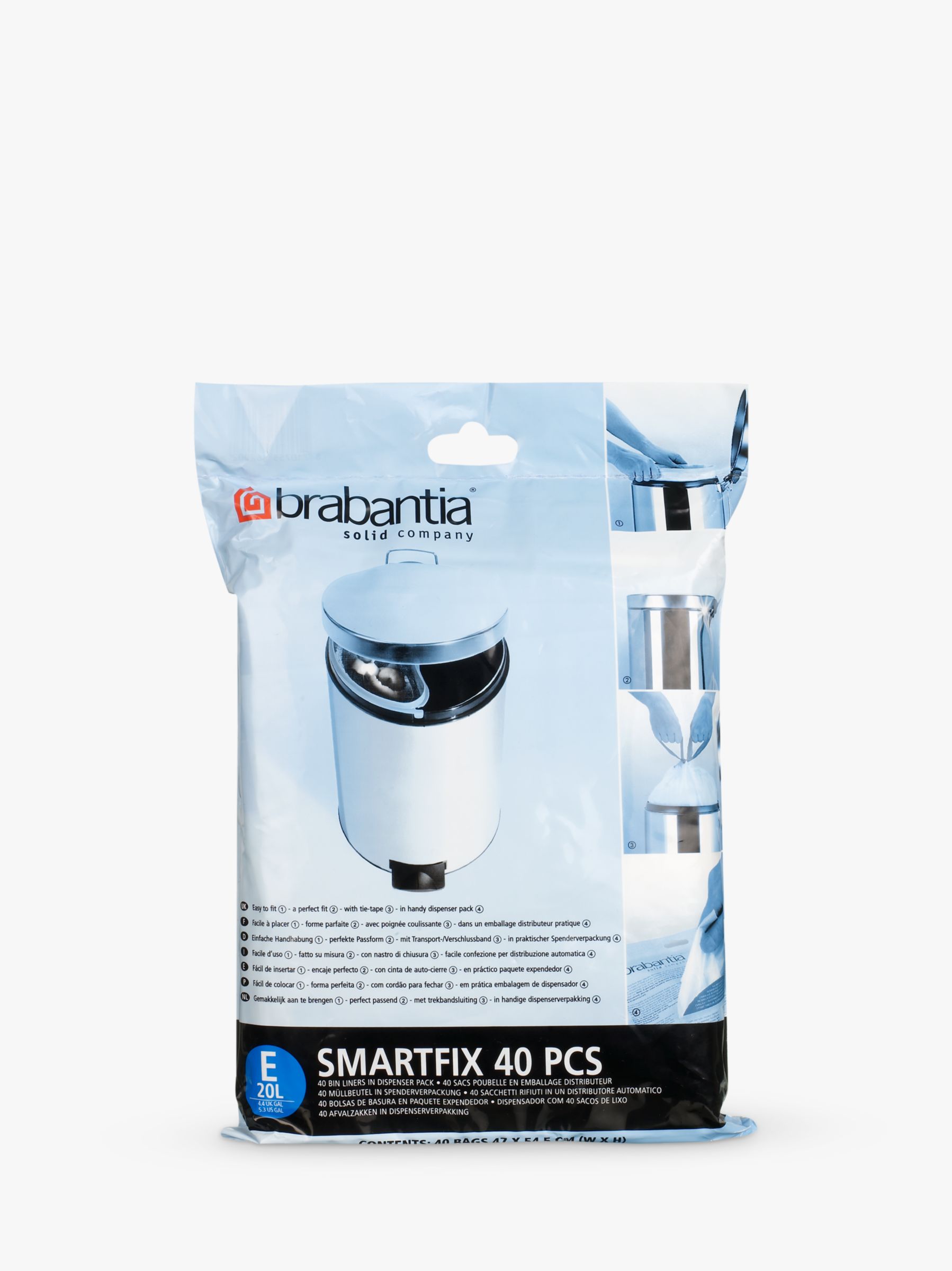 Brabantia Smartfix Bin Liners, E, 20L