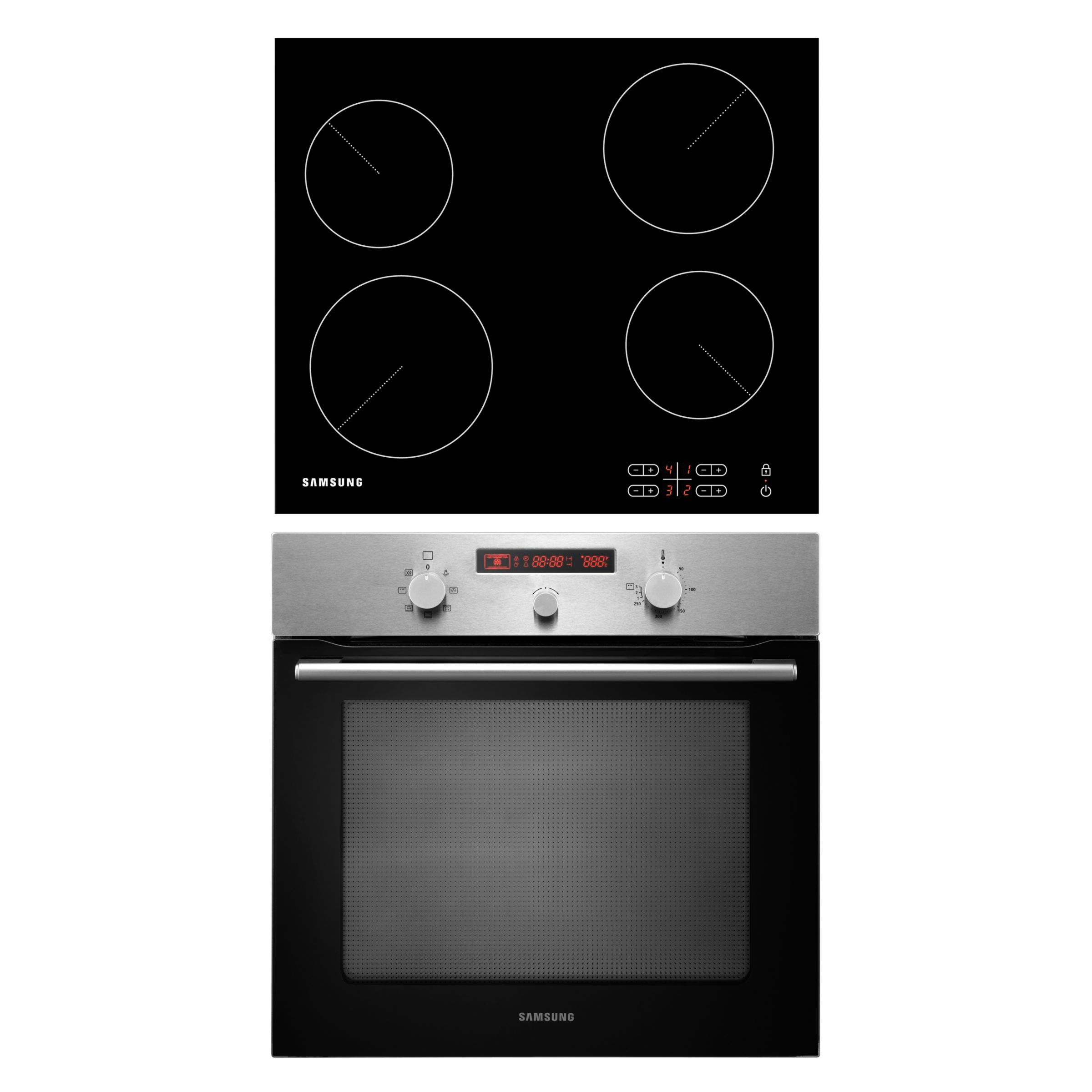 Samsung PKG001 Built-In Single Electric Oven and Ceramic Hob, Stainless Steel at John Lewis