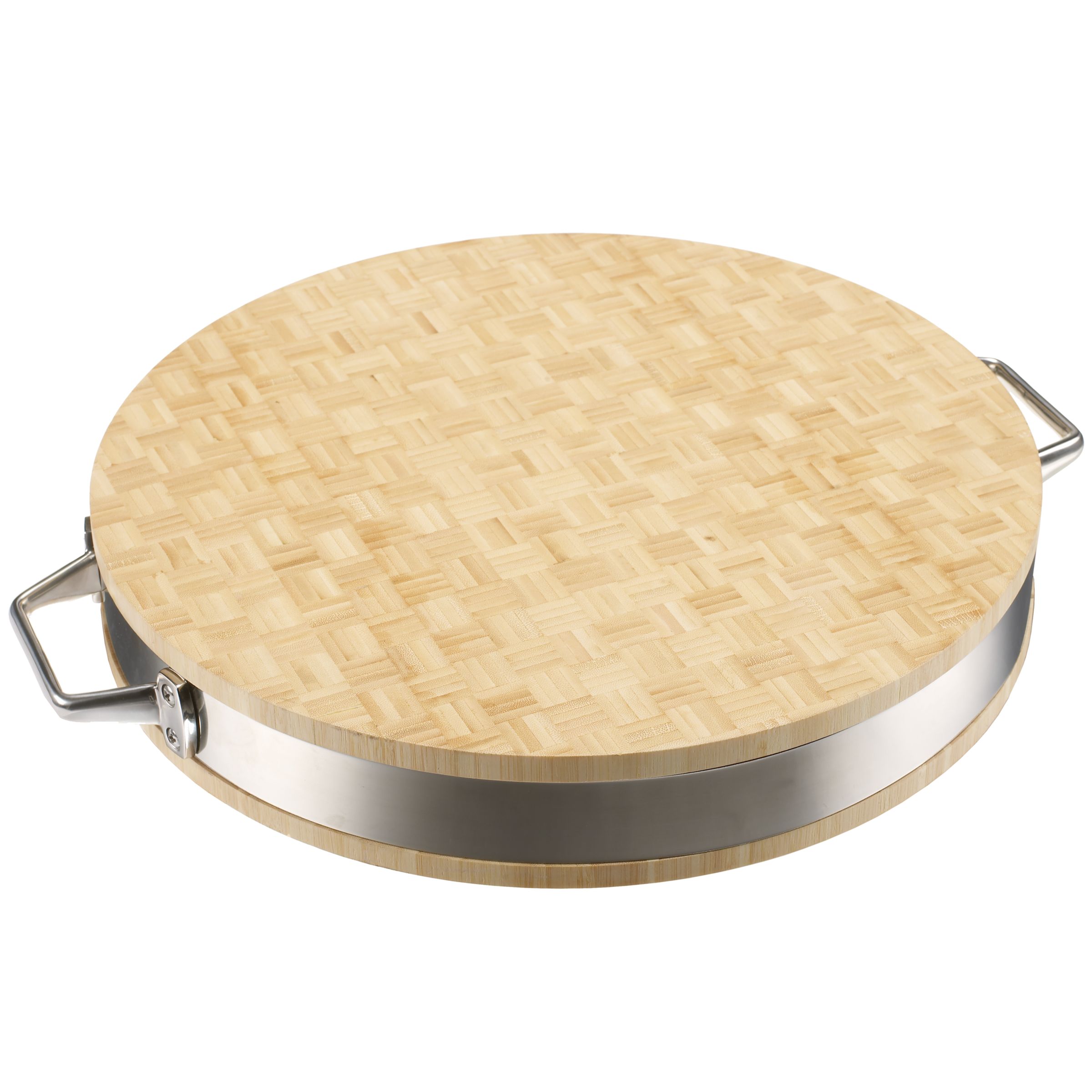 John Lewis Round End Grain Bamboo Chopping Board