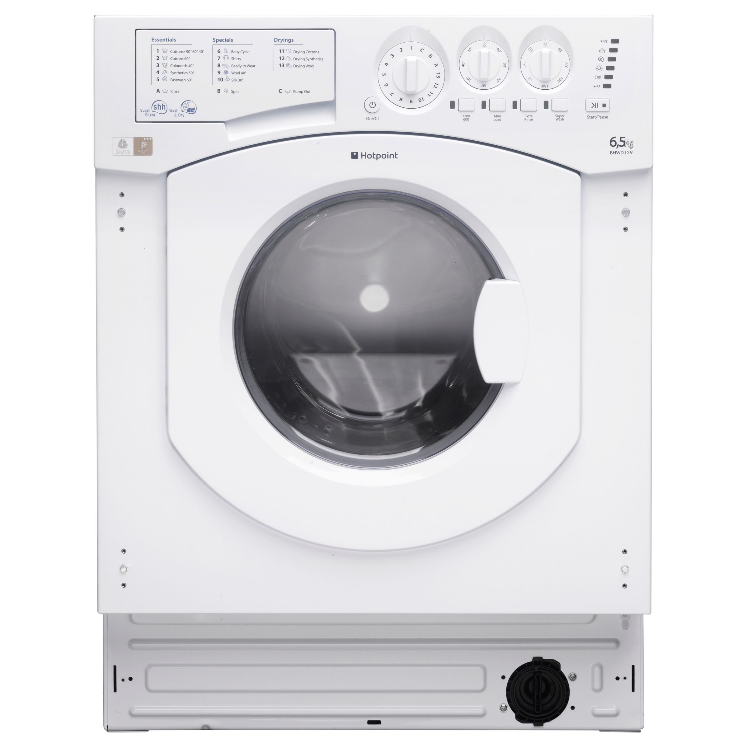 Hotpoint BHWD129 Integrated Washer Dryer at John Lewis