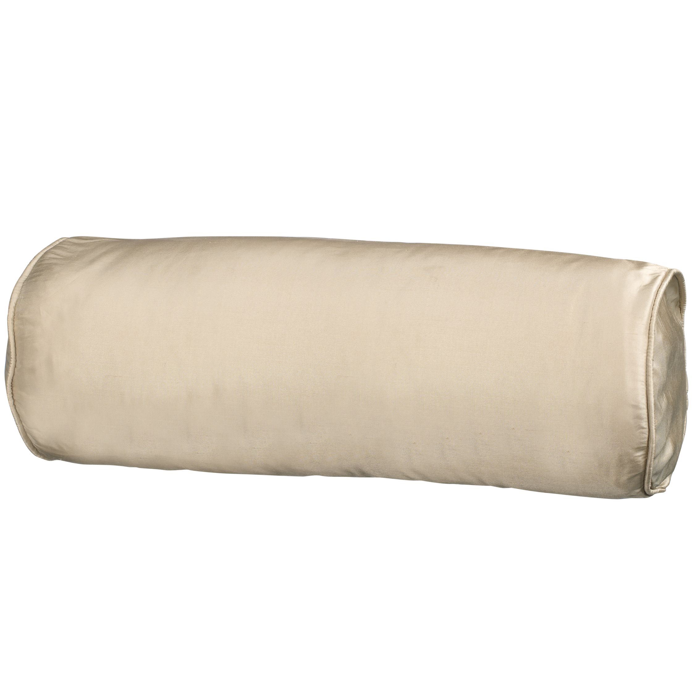 John Lewis Silk Bolster Cushion, Champagne, One