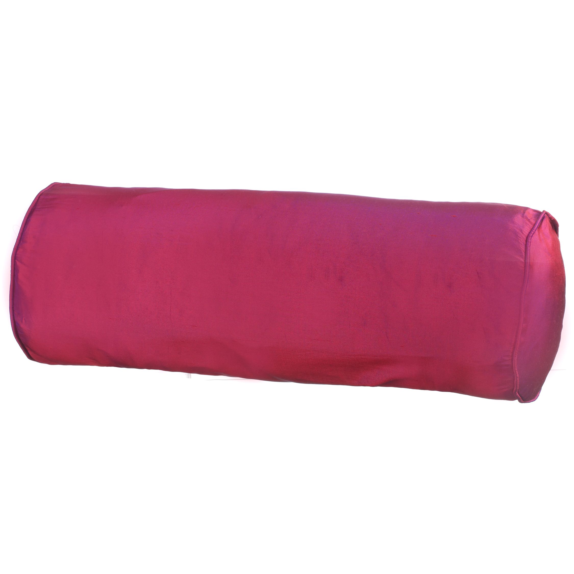 John Lewis Silk Bolster Cushion, Fuchsia, One size