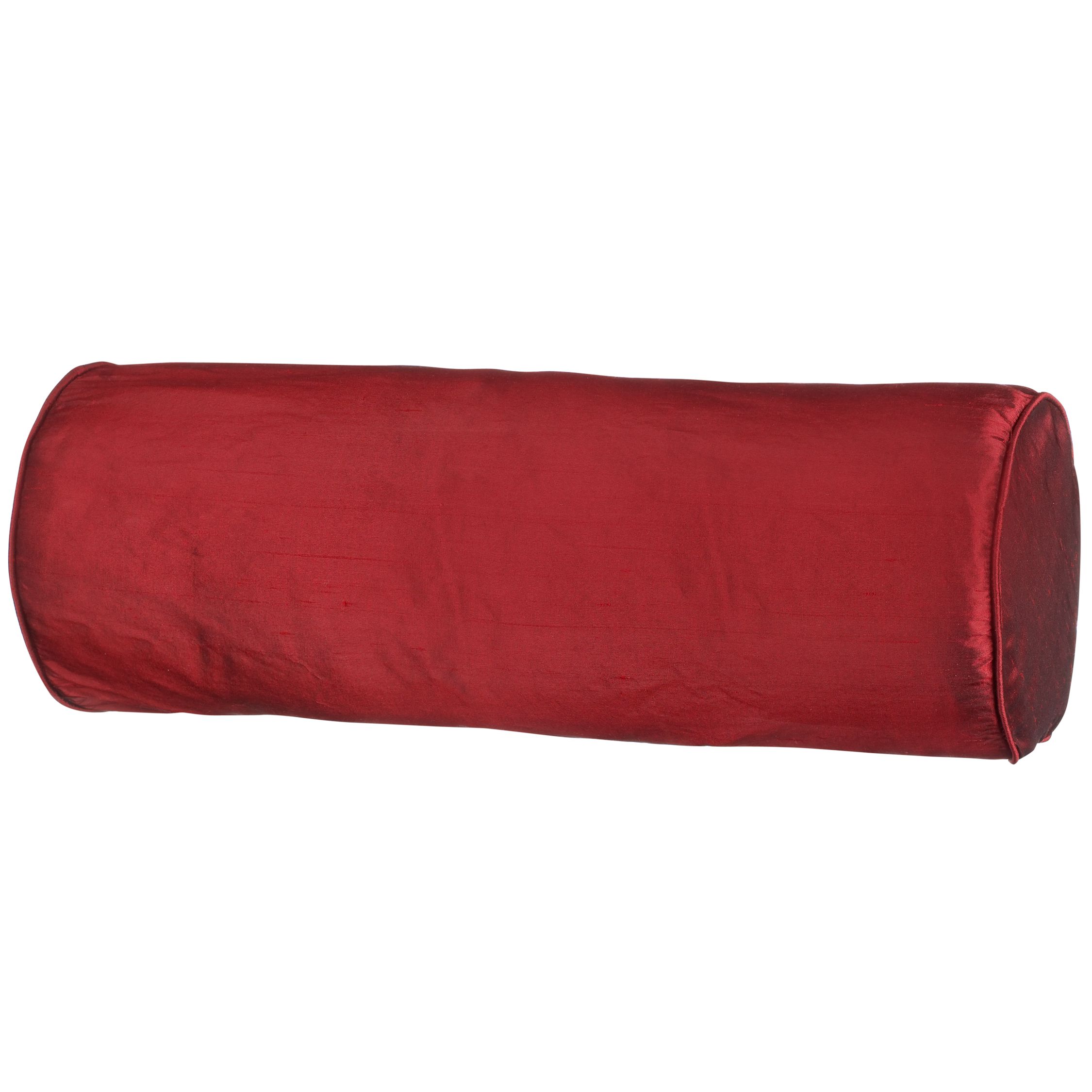 John Lewis Silk Bolster Cushion, Claret, One size