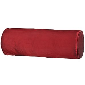 John Lewis Silk Bolster Cushion, Claret, One size
