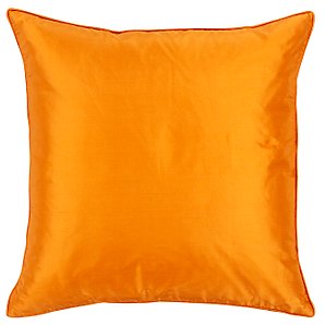 John Lewis Silk Cushion, Orange, One size