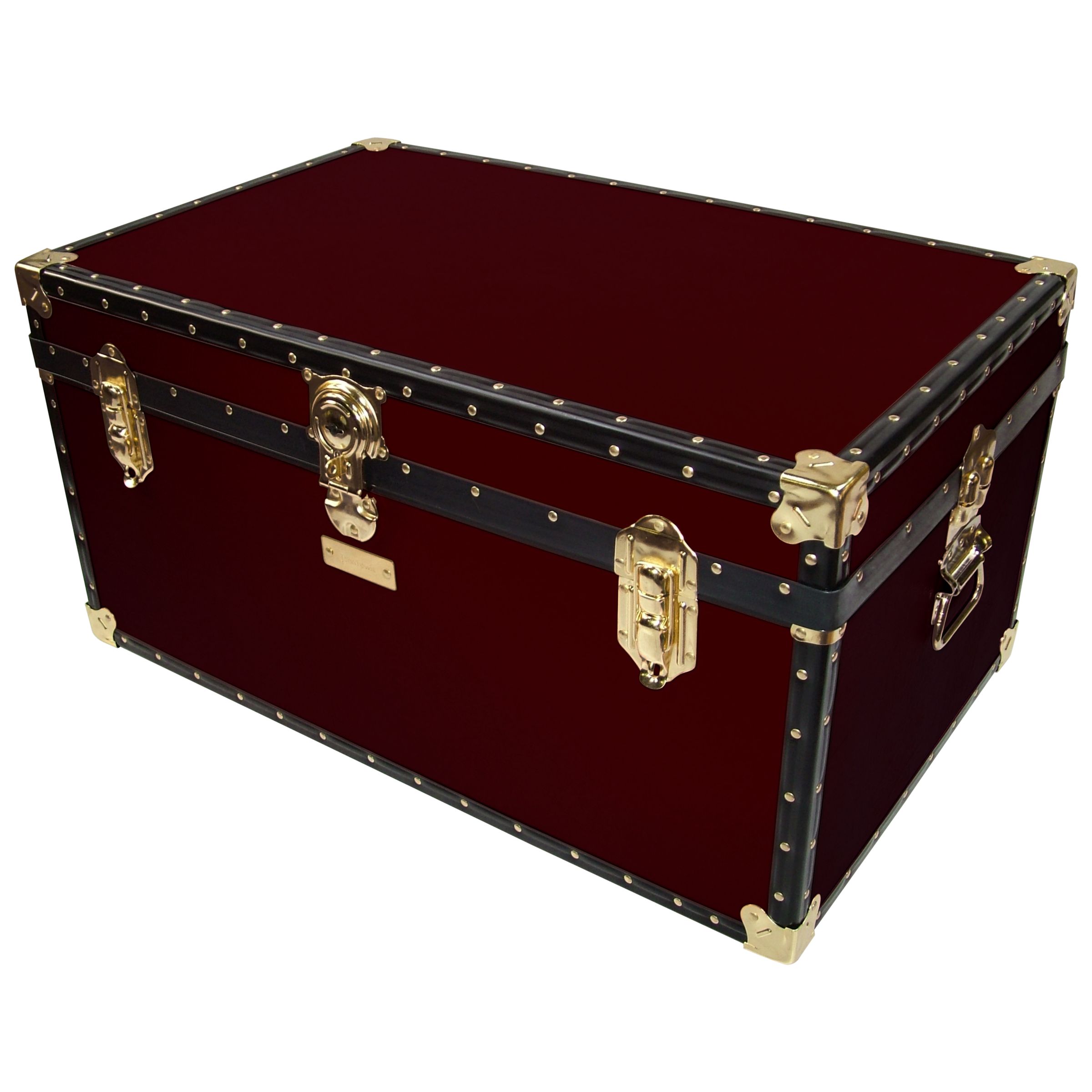 John Lewis Traditional Storer Trunk, Burgundy at John Lewis