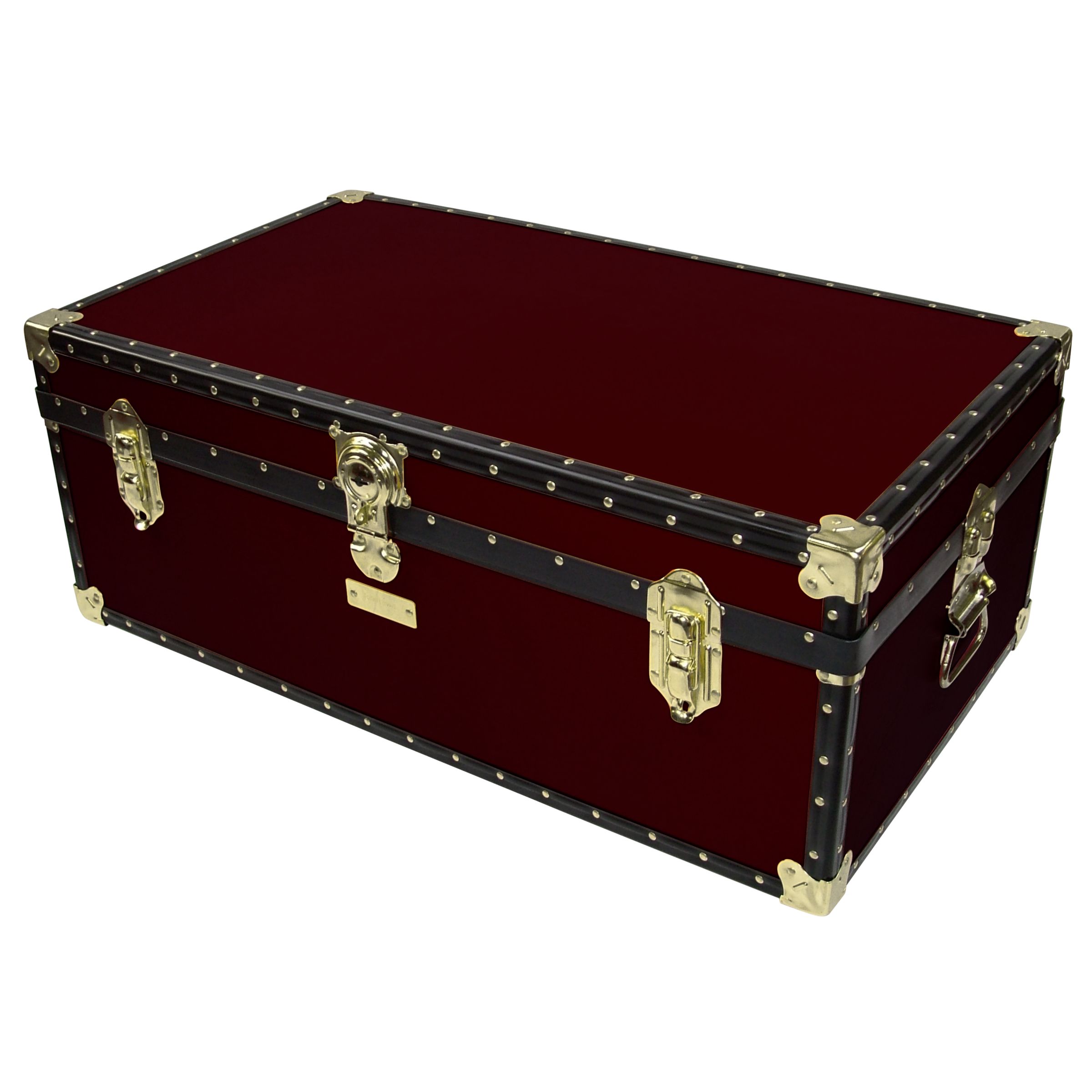 John Lewis Traditional Steamer Trunk, Burgundy at John Lewis