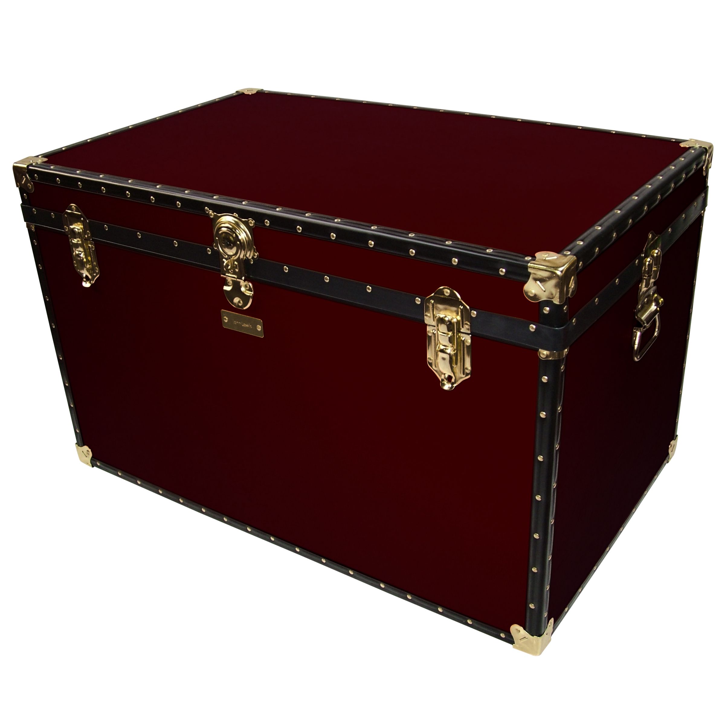 John Lewis Traditional King Trunk, Burgundy at John Lewis