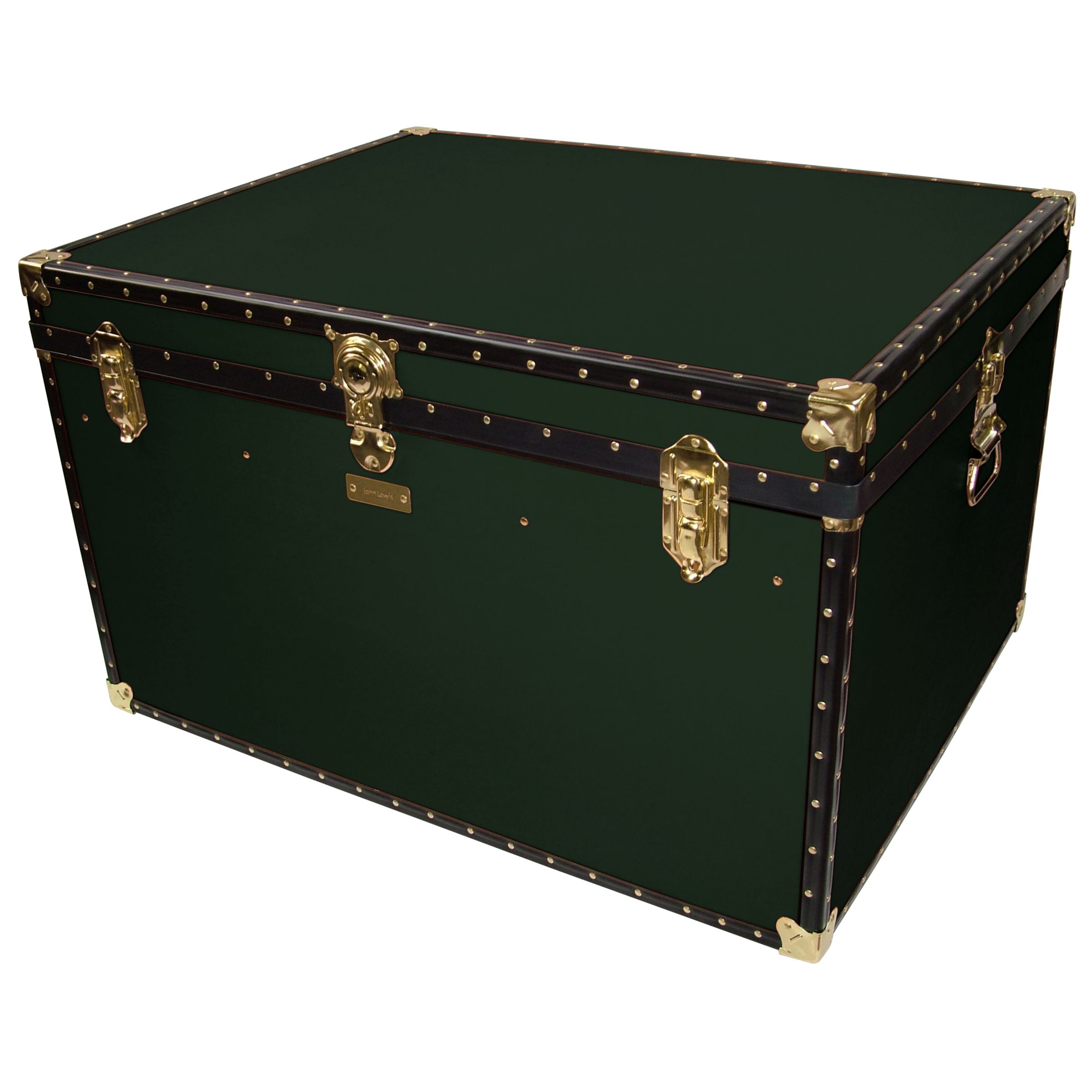 John Lewis Traditional Jumbo Trunk, Green at John Lewis