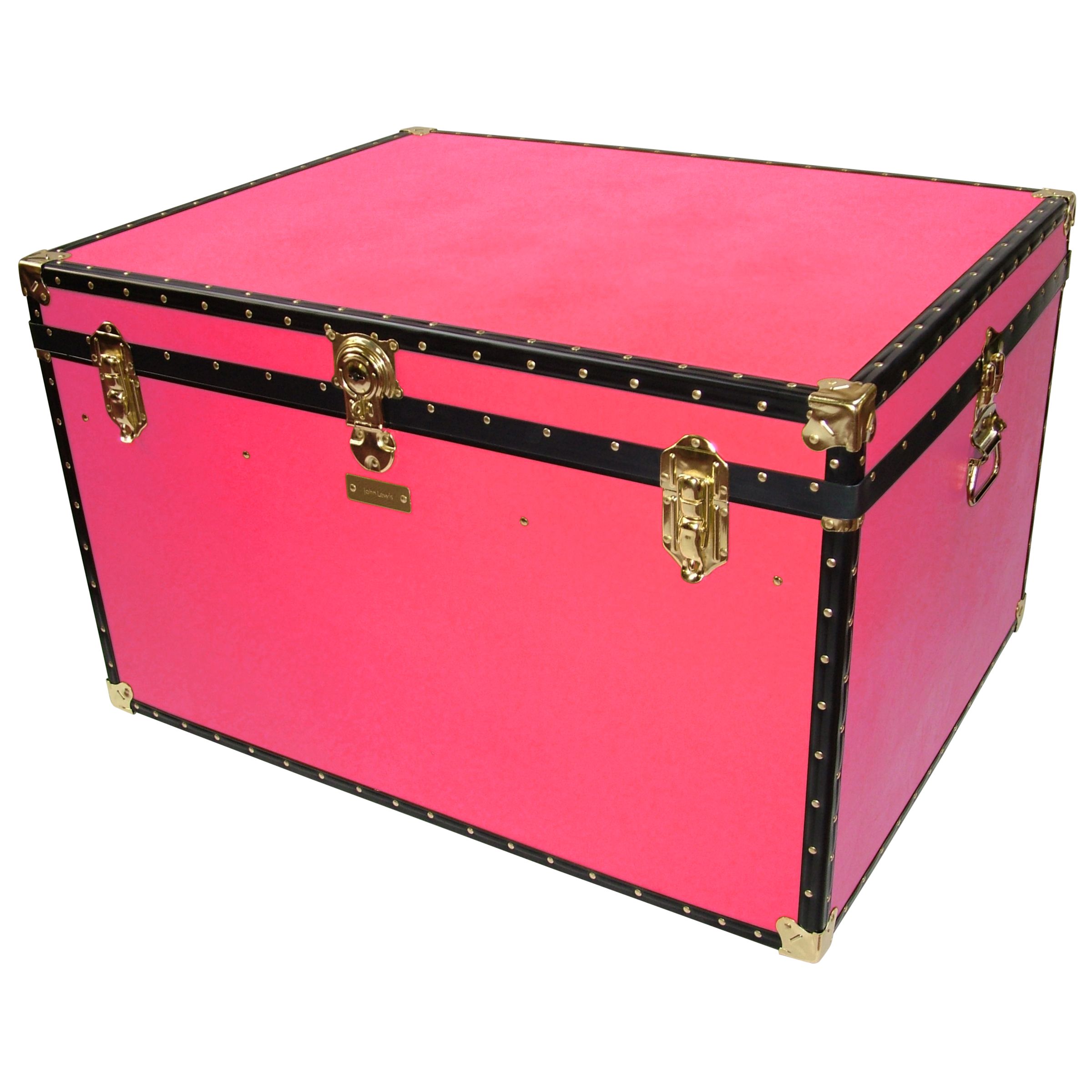 John Lewis Traditional Jumbo Trunk, Pink at John Lewis