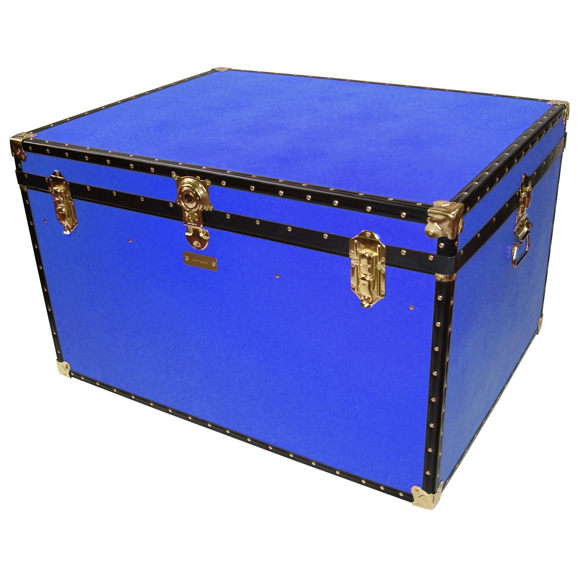 John Lewis Traditional Jumbo Trunk, Royal Blue at John Lewis