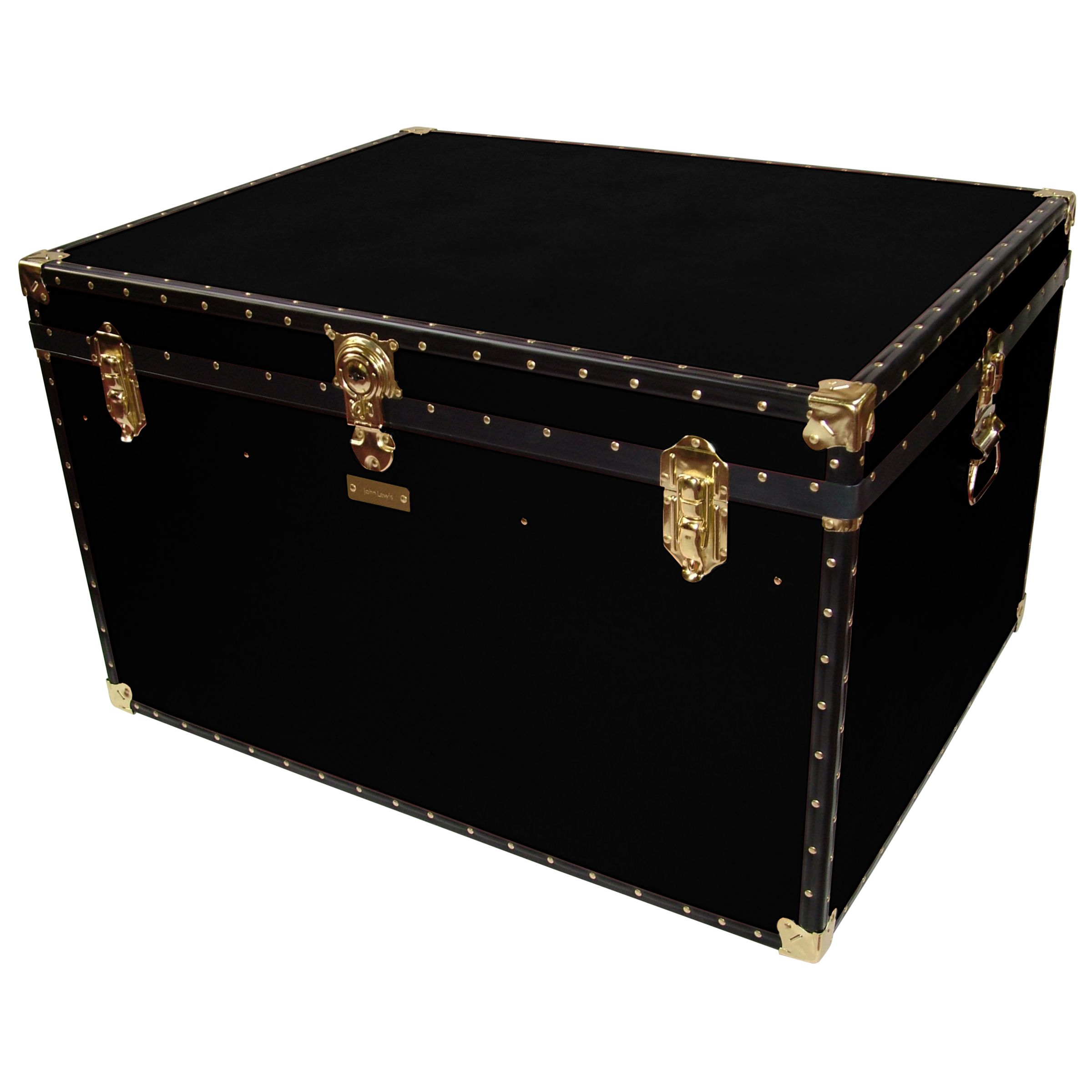 John Lewis Traditional Jumbo Trunk, Black at John Lewis