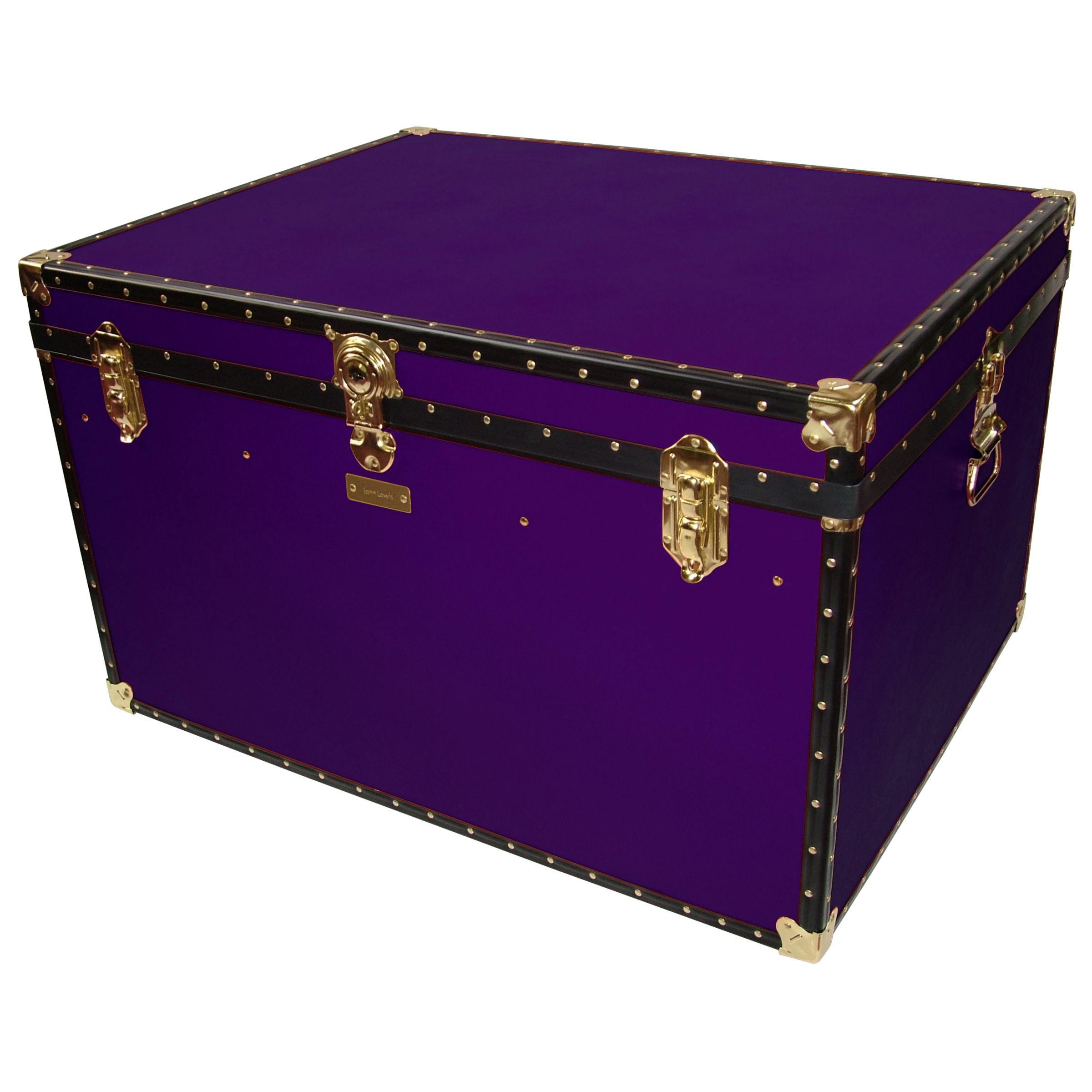 John Lewis Traditional Jumbo Trunk, Purple at John Lewis