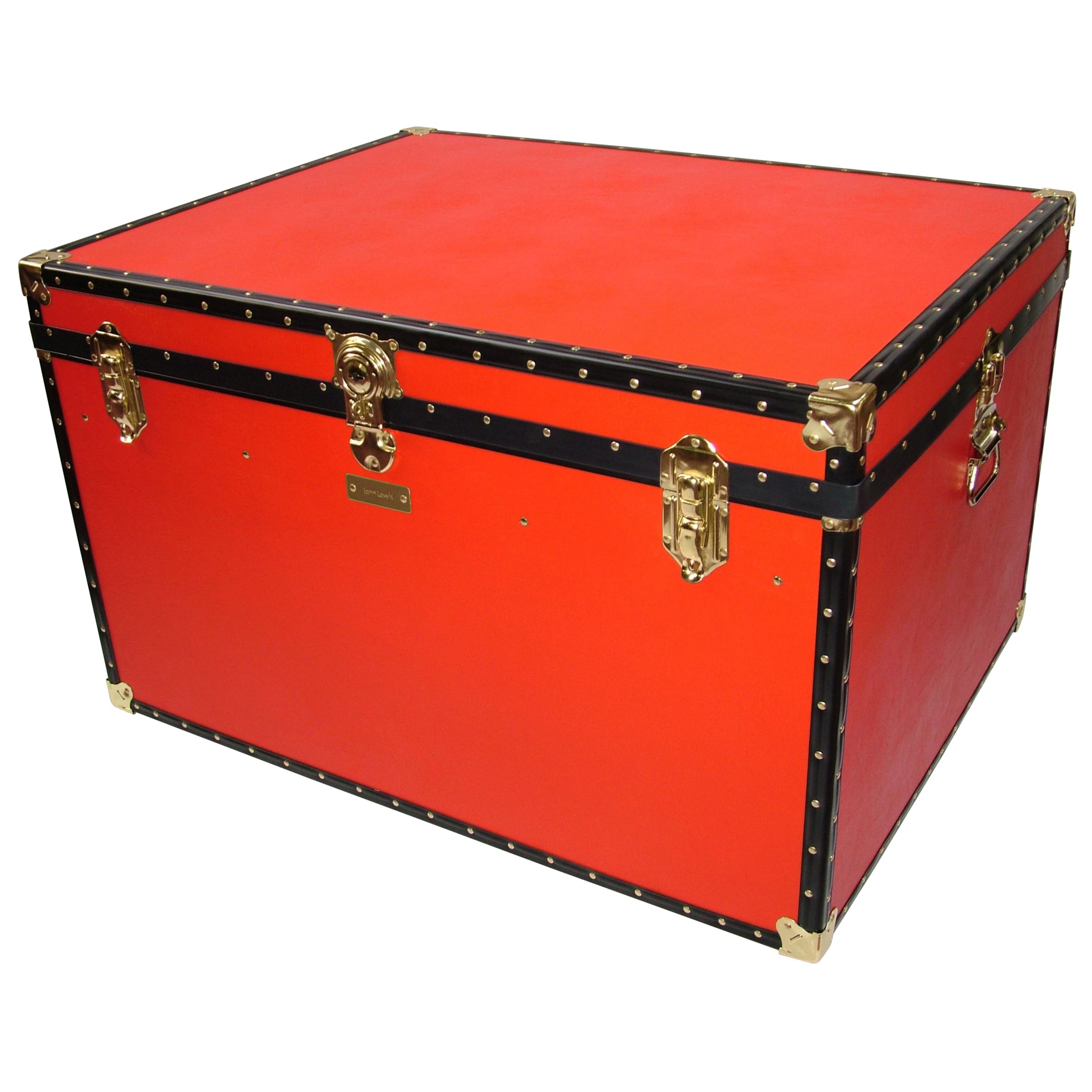 John Lewis Traditional Jumbo Trunk, Red at John Lewis