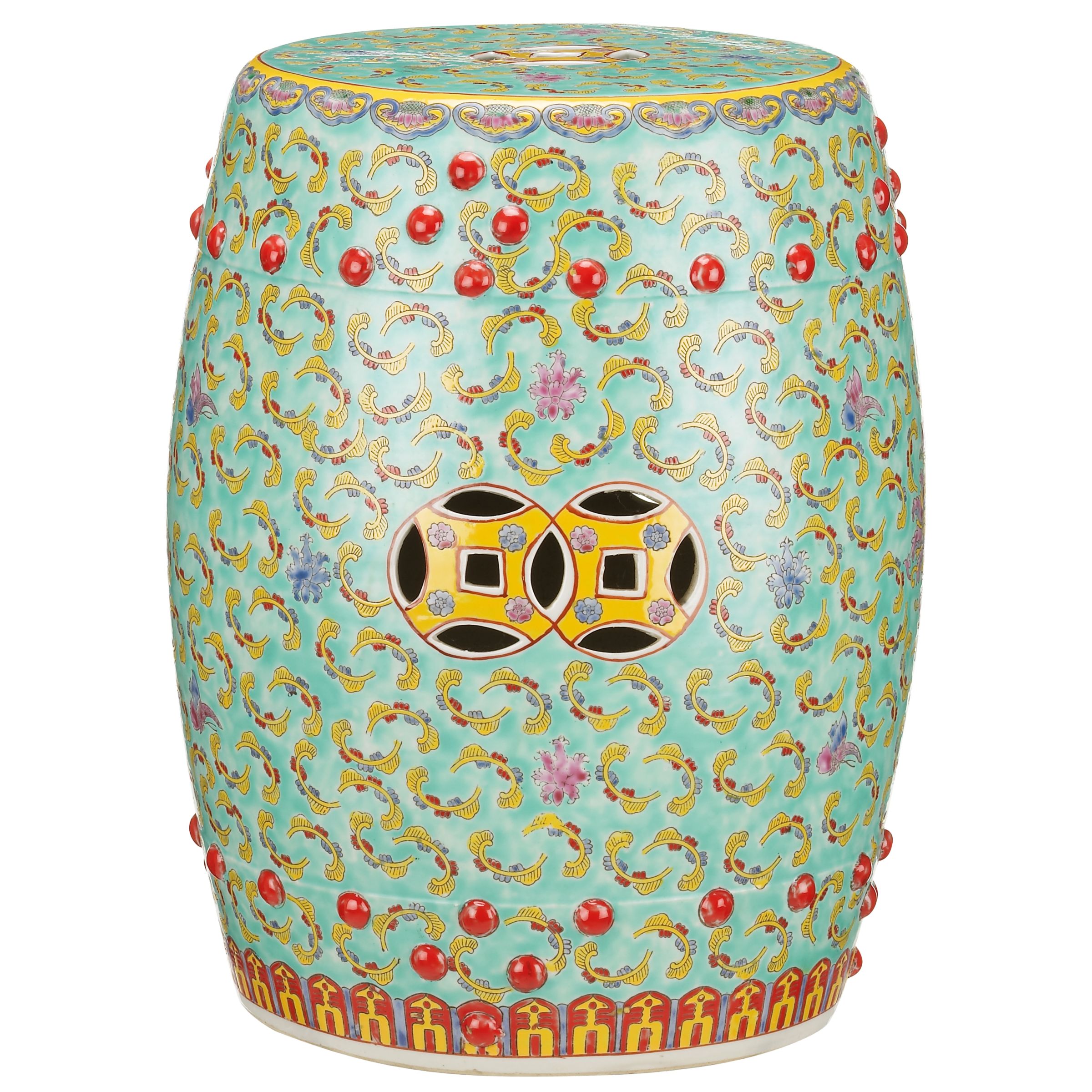 John Lewis Chinese Collection Kim Ceramic Stool, Turquoise John Lewis Chinese Collection Kim Ceramic Stool, Turquoise