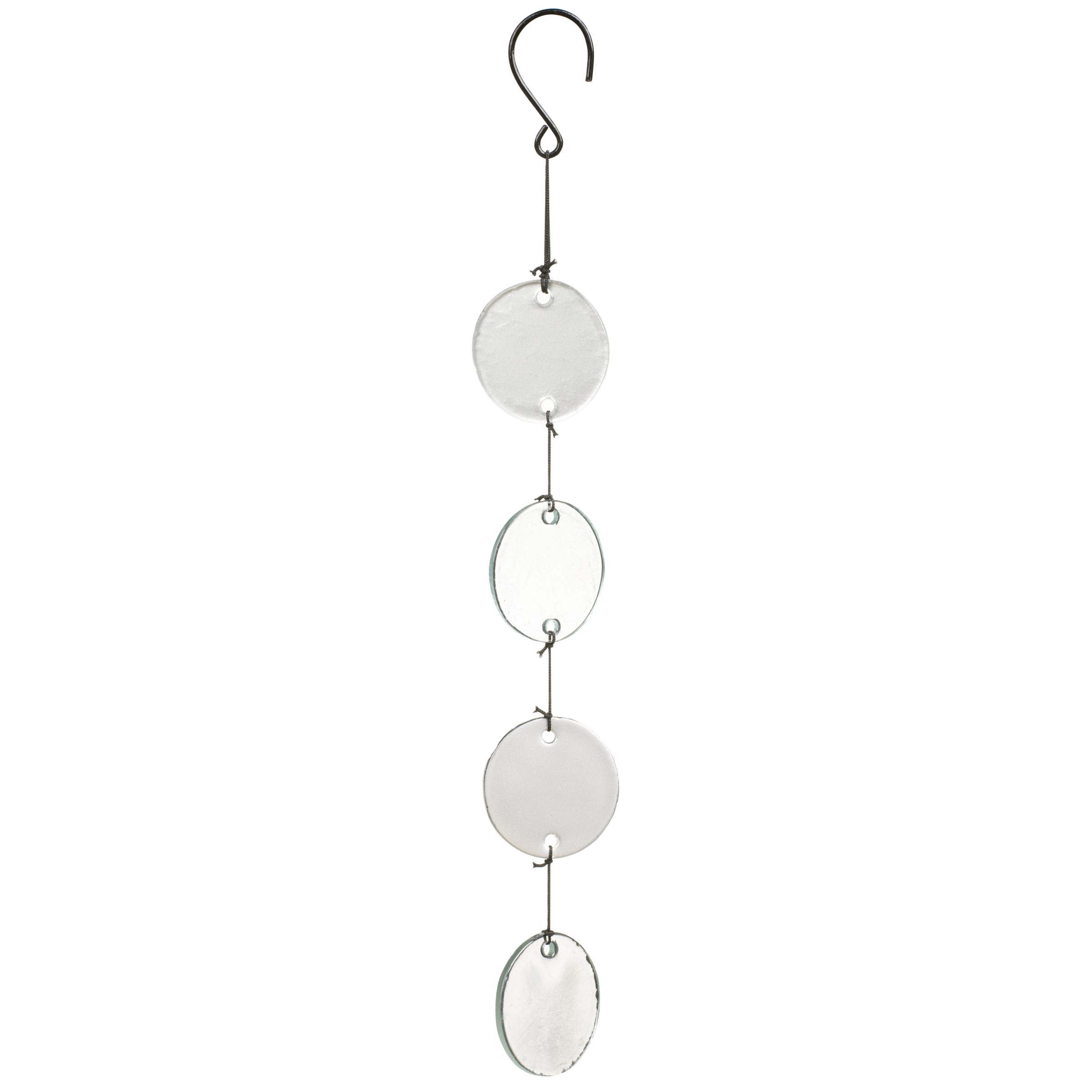 John Lewis Hanging Glass Disc Decoration, Clear/Silver