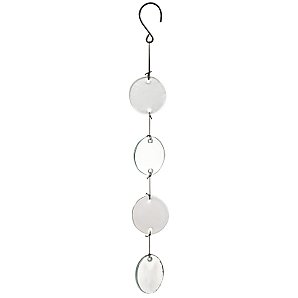John Lewis Hanging Glass Disc Decoration, Clear/Silver