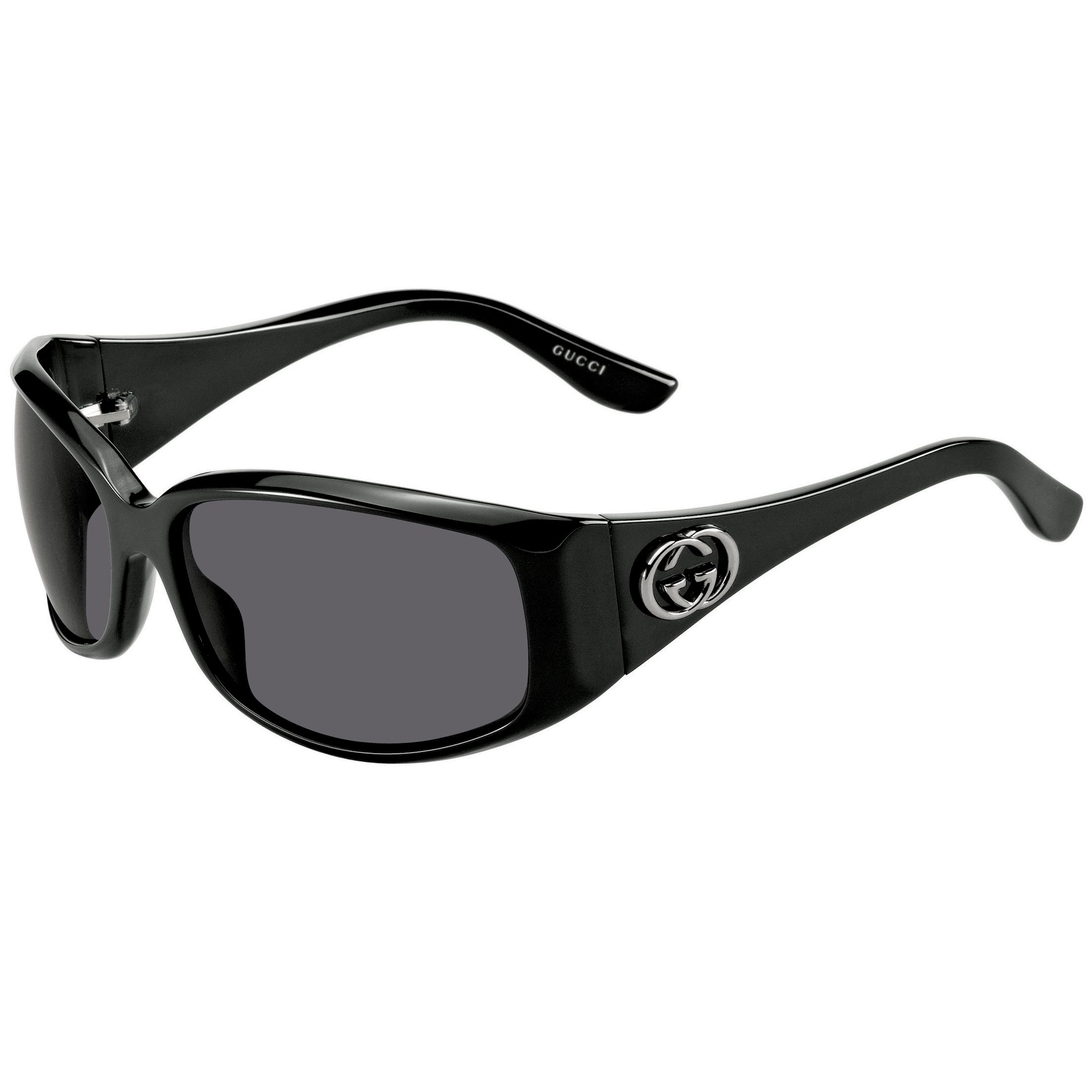Gucci Women's Rectangular Wrap Sunglasses, Black, One Size