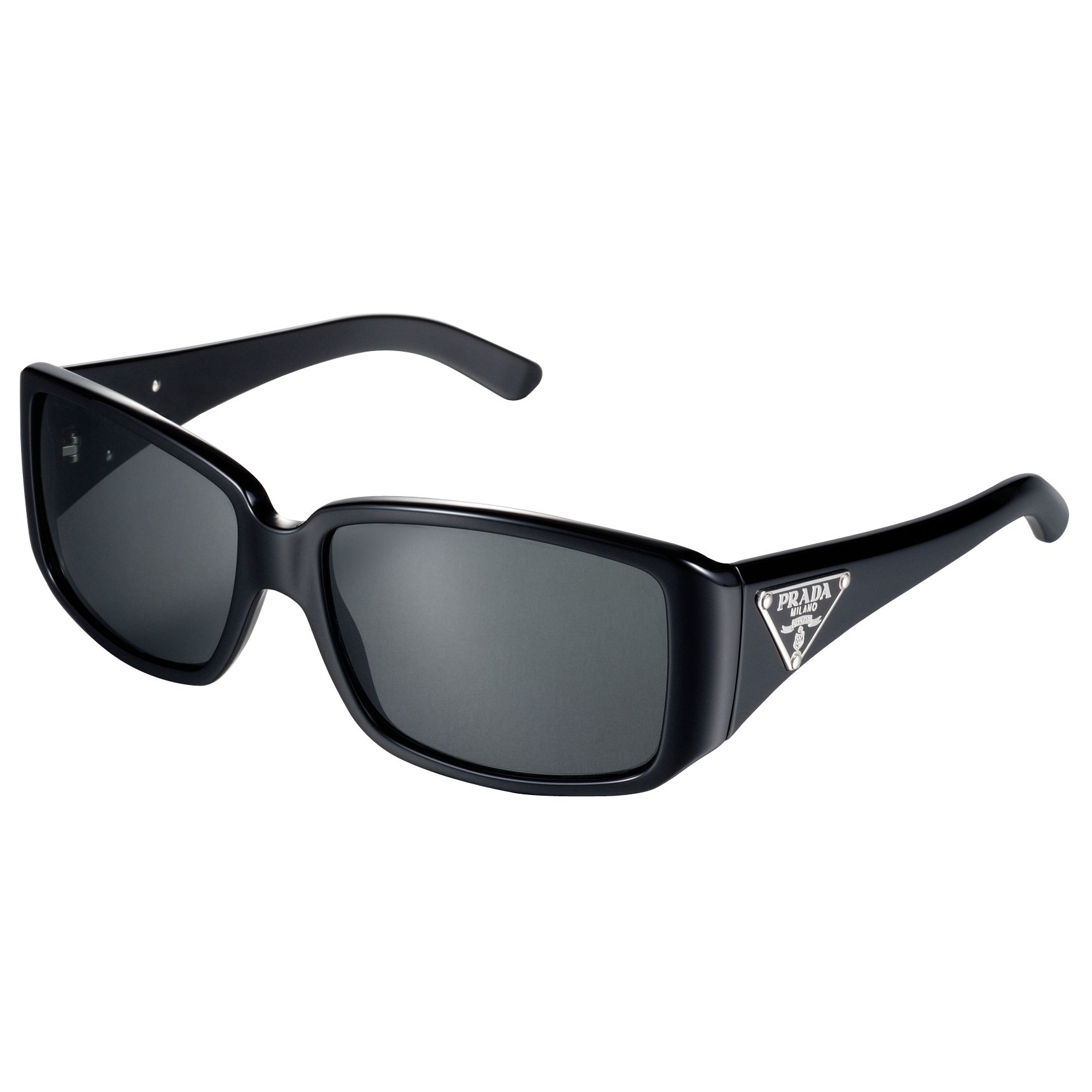 Prada Unisex Rectangular Acetate Sunglasses, Black at John Lewis