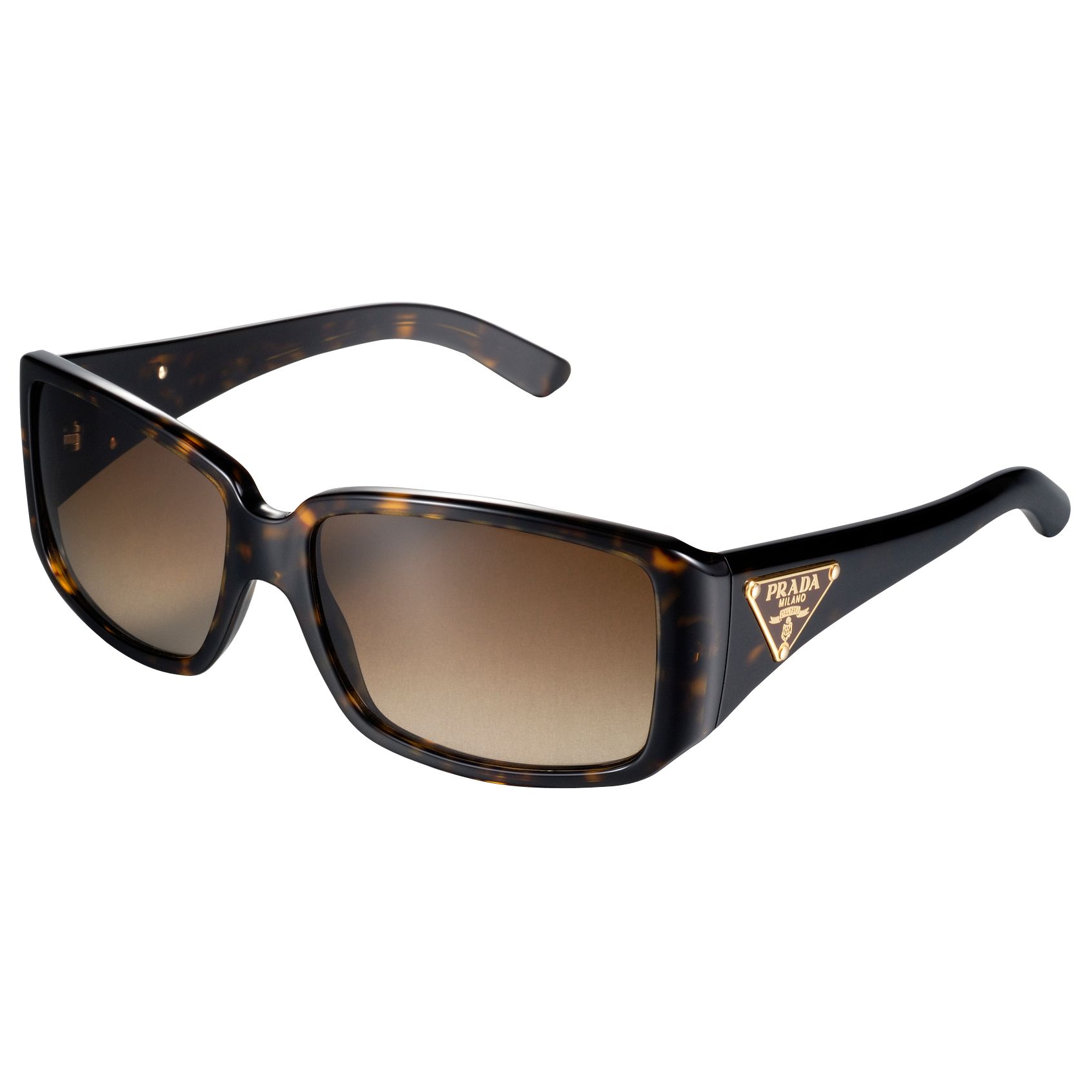 Prada Unisex Rectangular Acetate Sunglasses, Brown at John Lewis