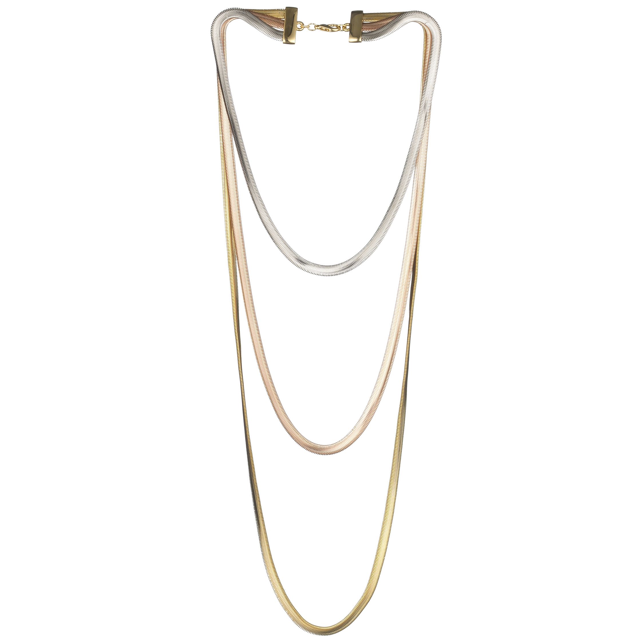 John Lewis Premium Tri Colour 3 Strand Necklace