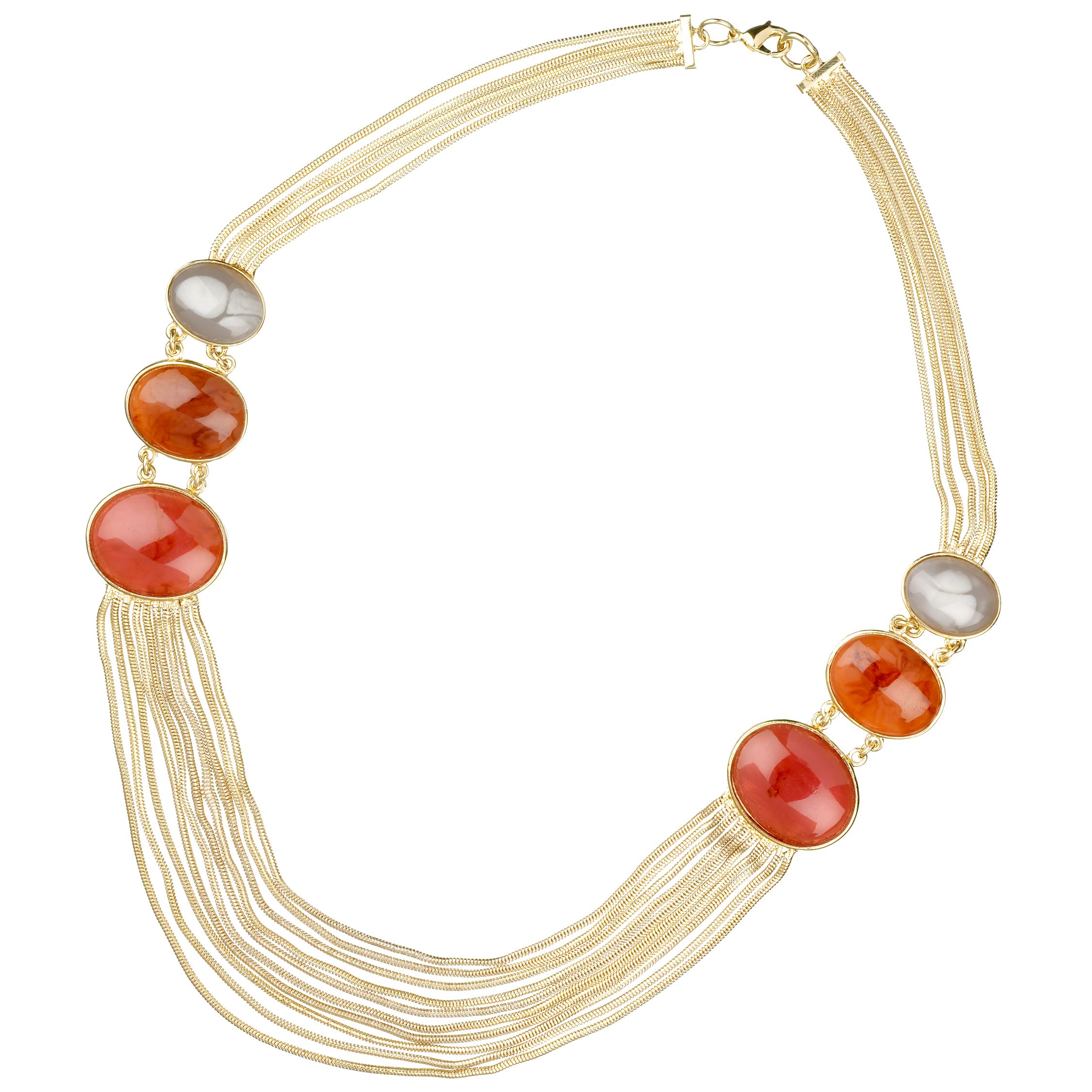 John Lewis Premium Tri Colour 3 Strand Necklace