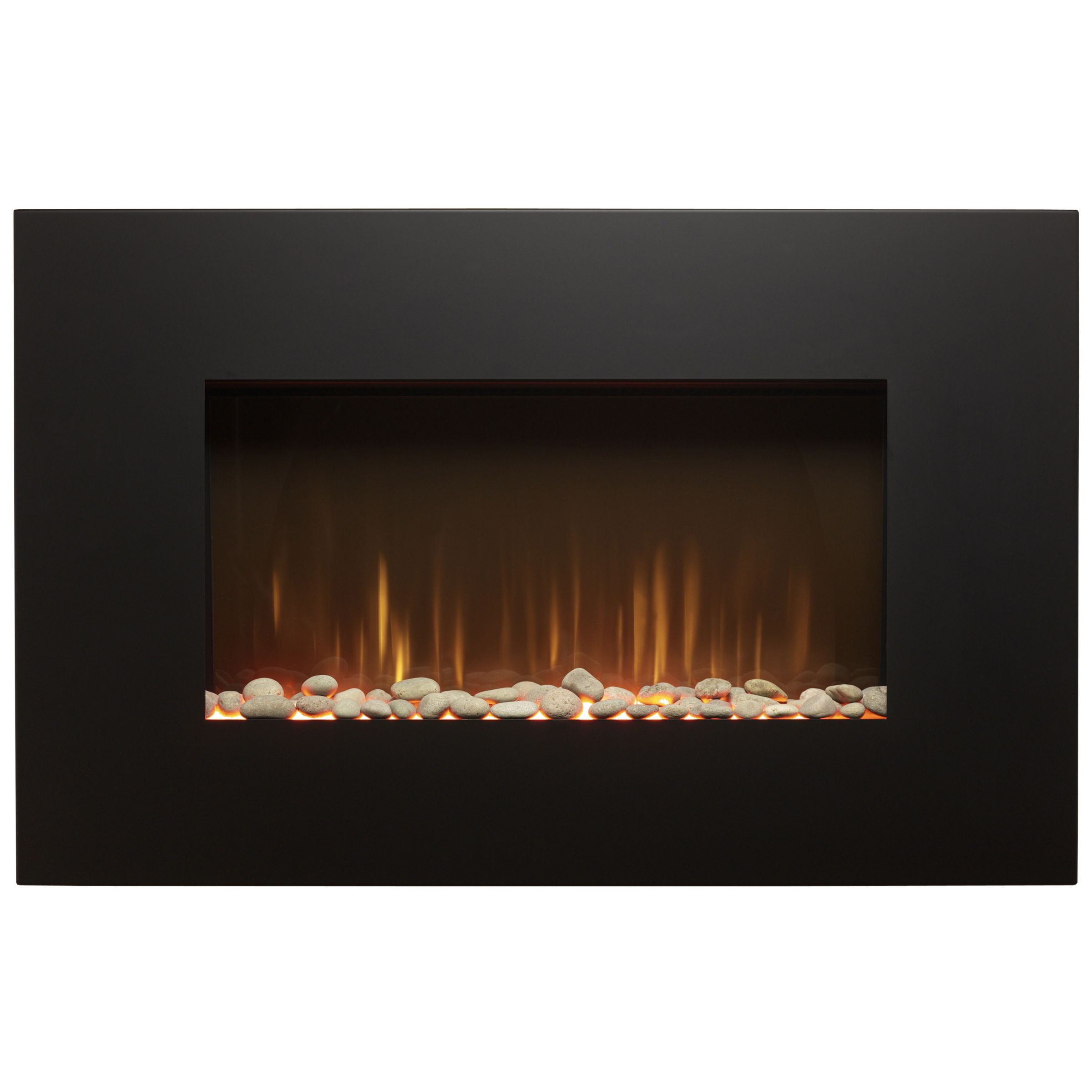 Burley Fuel-Effect Electric Fire Witham 516-R, Brushed Steel / Black at John Lewis