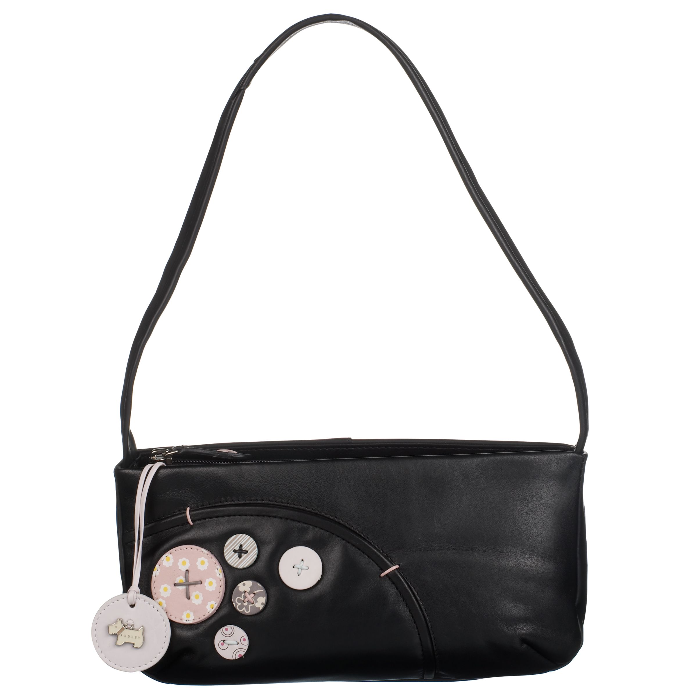 Radley Buttons Medium Shoulder Handbag, Black