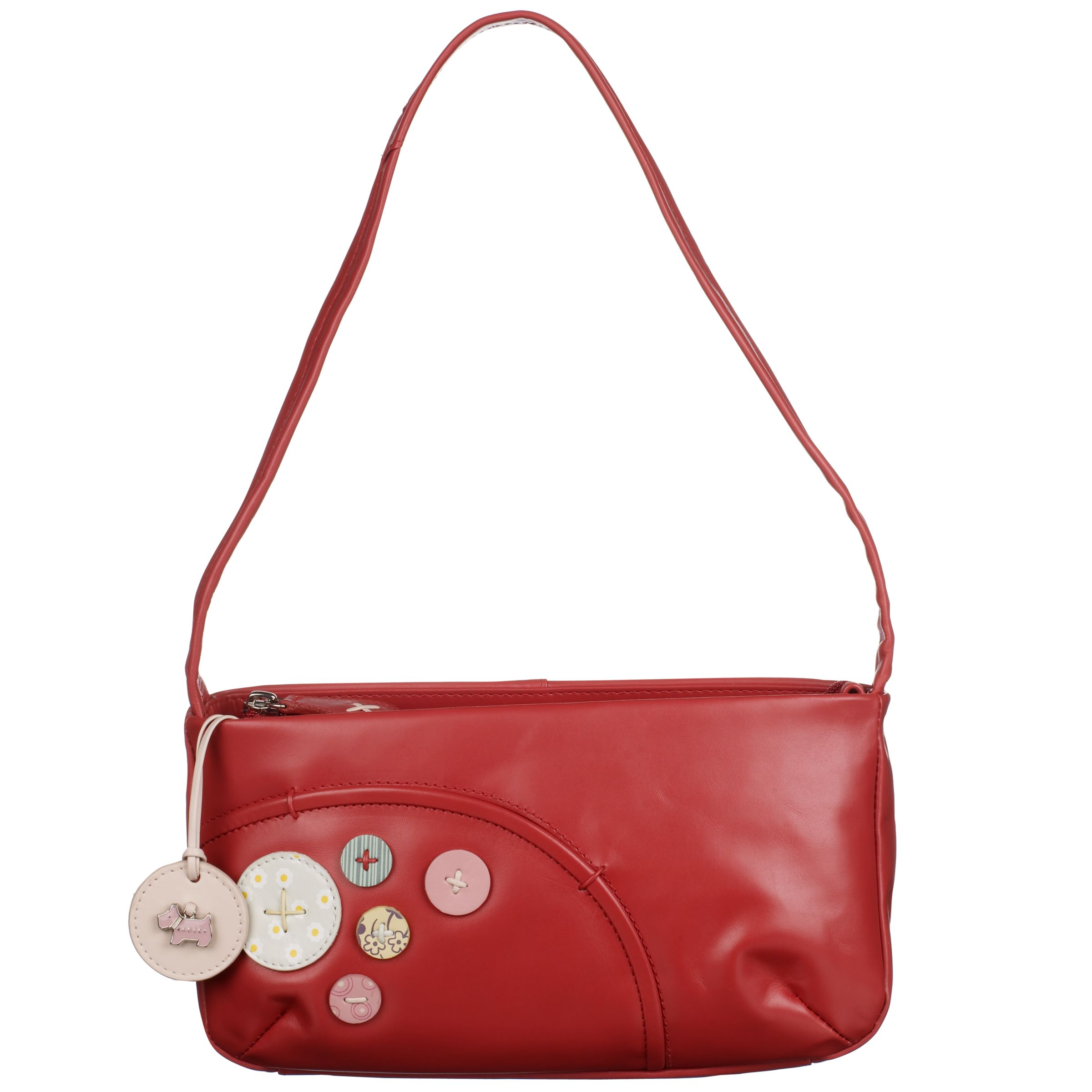 Radley Buttons Medium Shoulder Handbag, Red