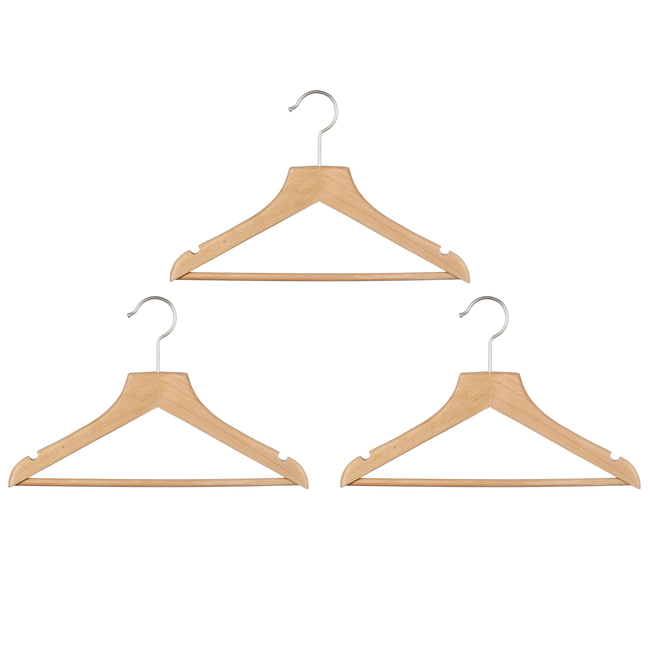 John Lewis Children's Wood Hangers, Pack of 3