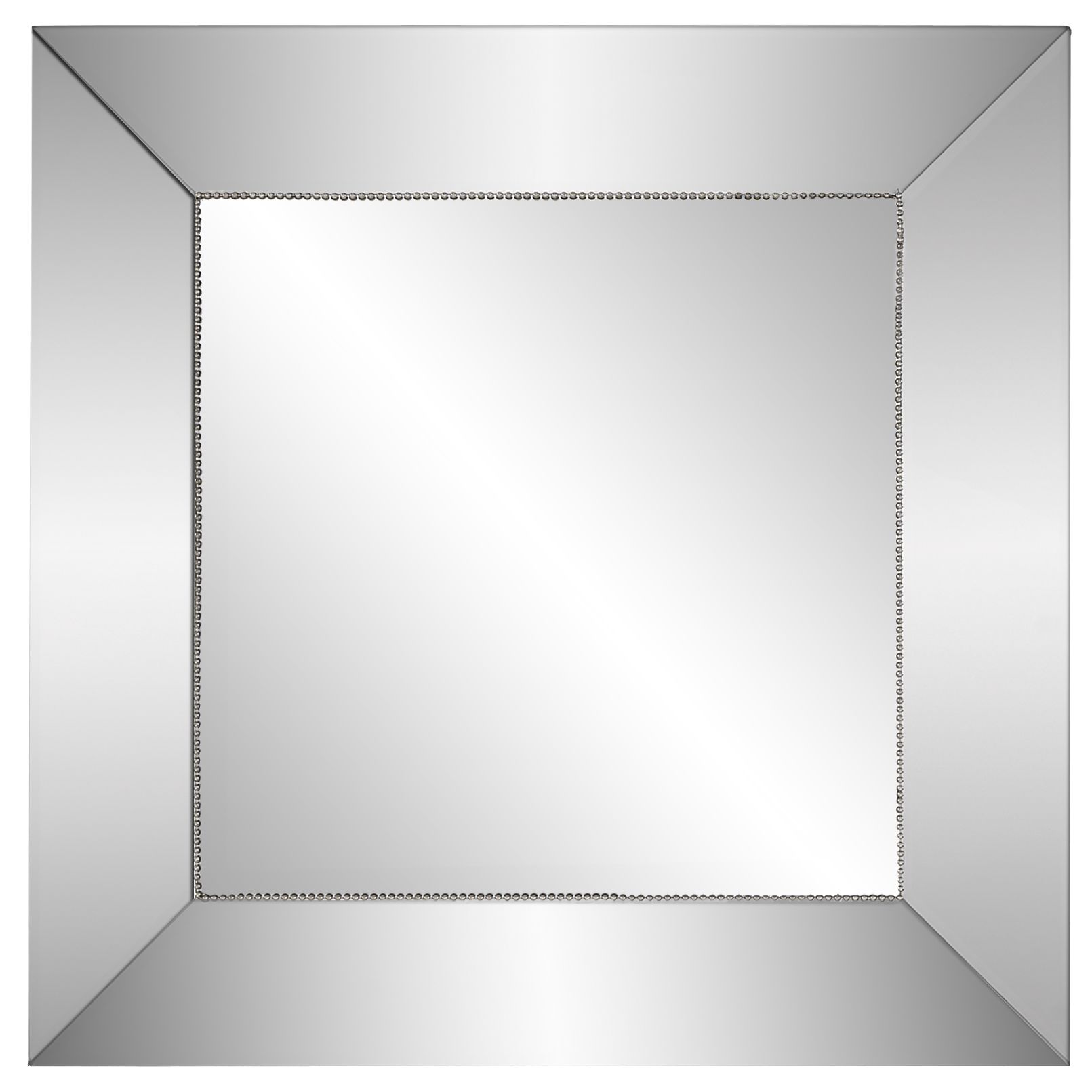 John Lewis Bead Bevelled Mirror, H50 x W50cm