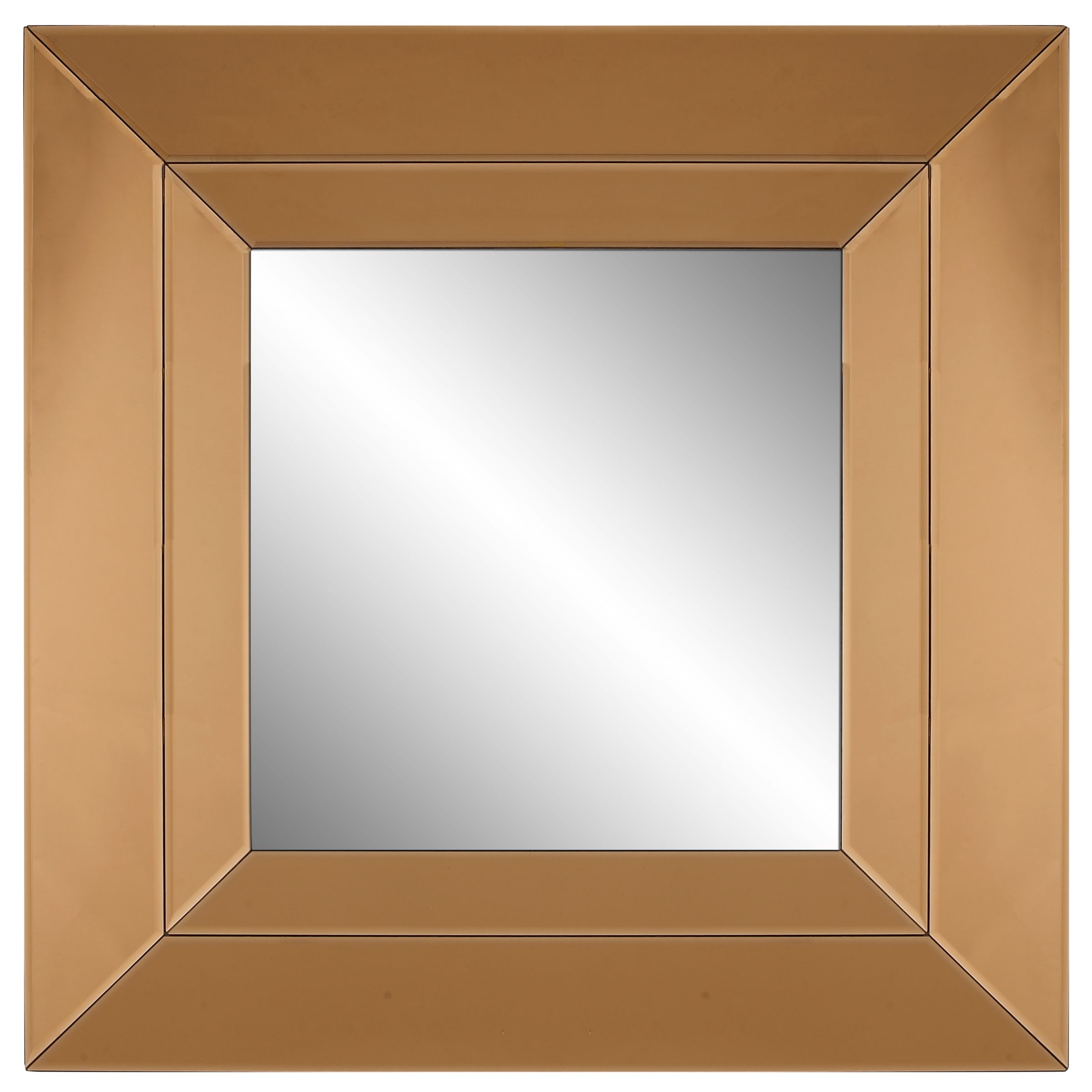 John Lewis Bronze Bevelled Mirror, H91 x W91cm