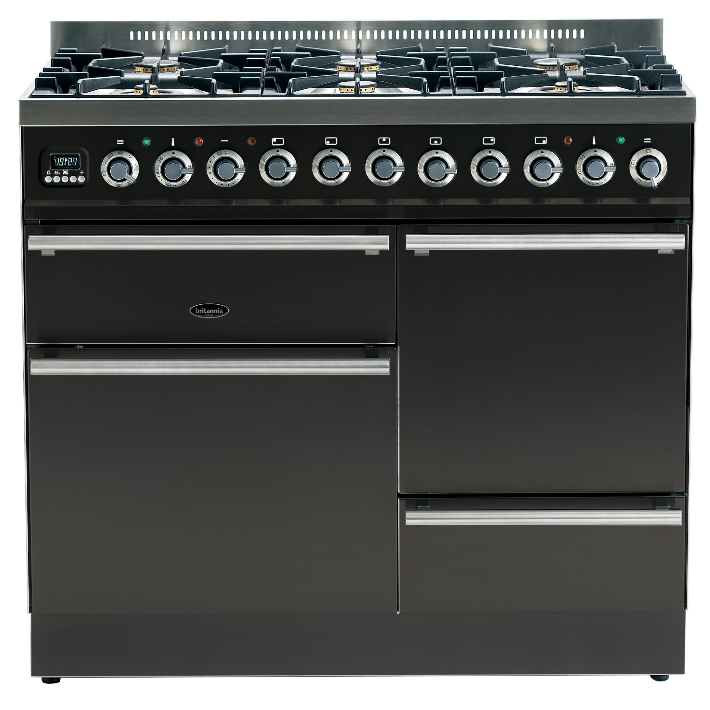 Britannia Dynasty XG Range Cooker, Gloss Black, SI-10XG6-DL-K at John Lewis