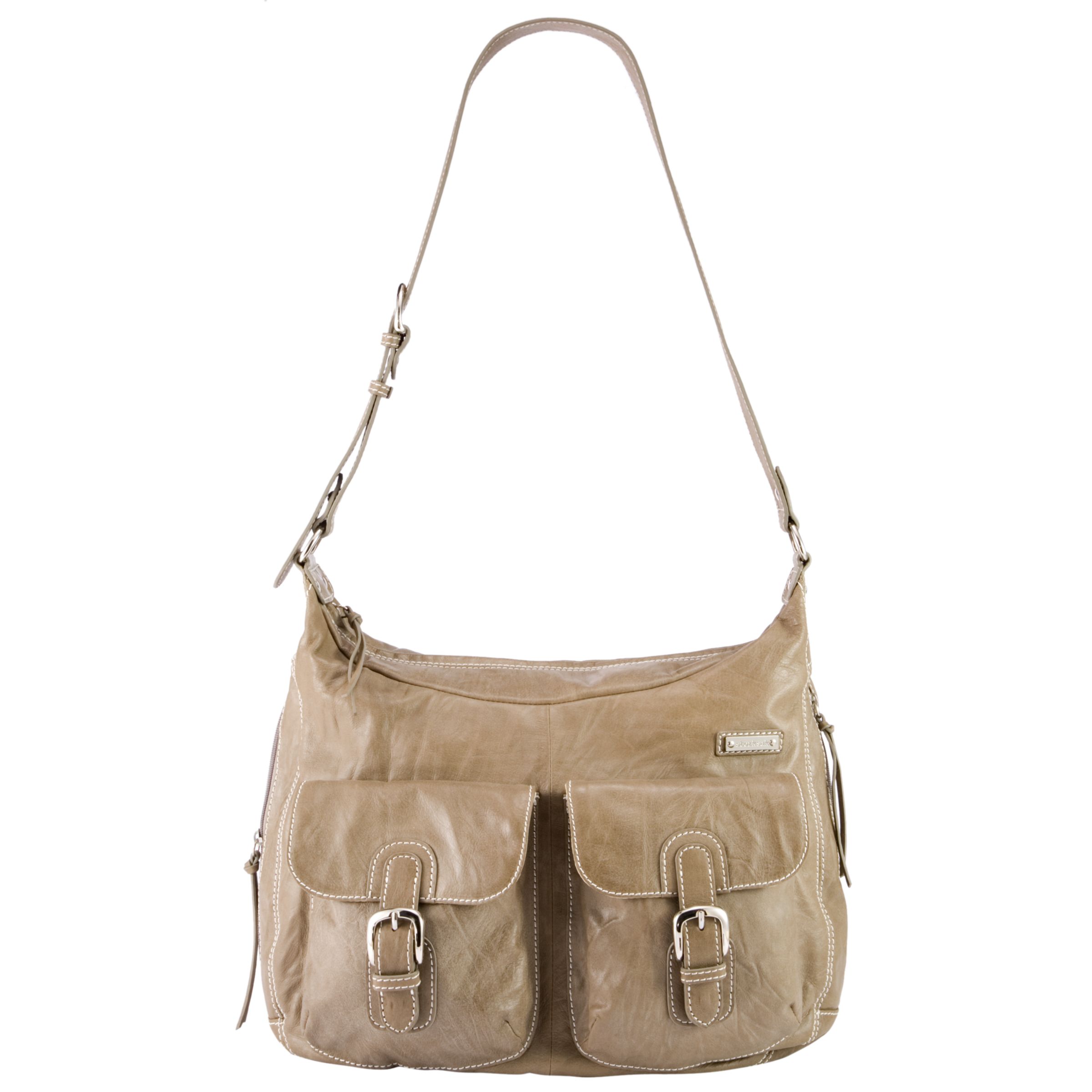 Storksak Emily Leather Changing Bag, Taupe at John Lewis