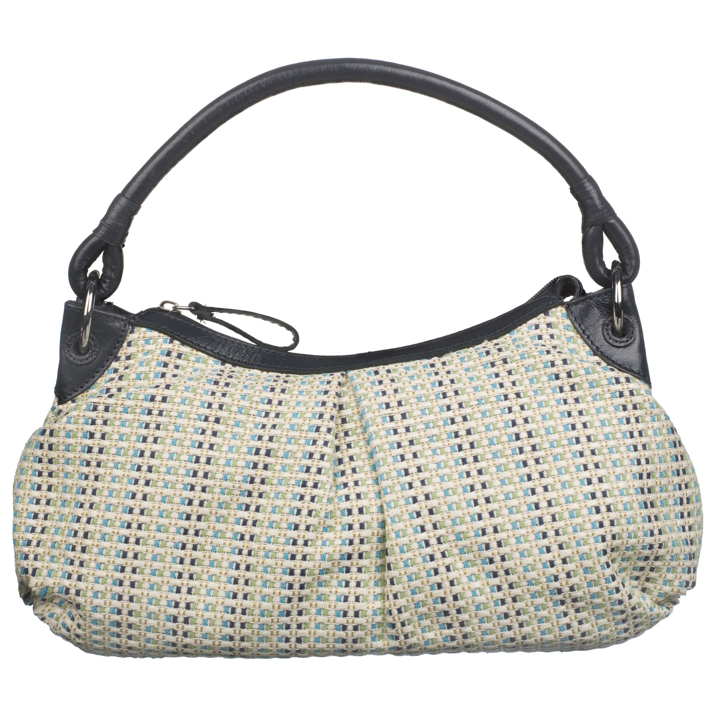 Tula Miami Small Shoulder Scoop Handbag, Cream/Blue