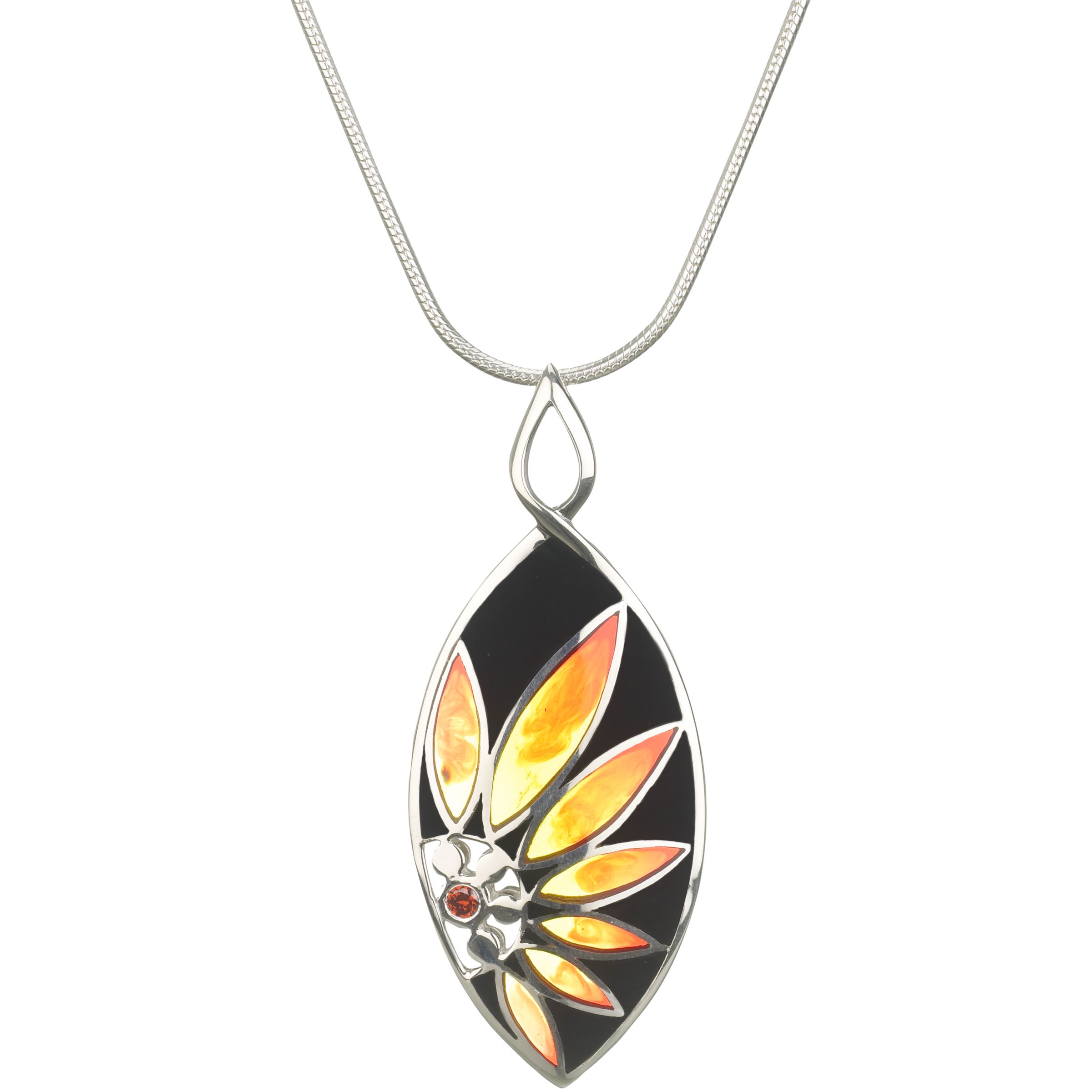 JouJou Resin Fireflower Necklace, Multicoloured