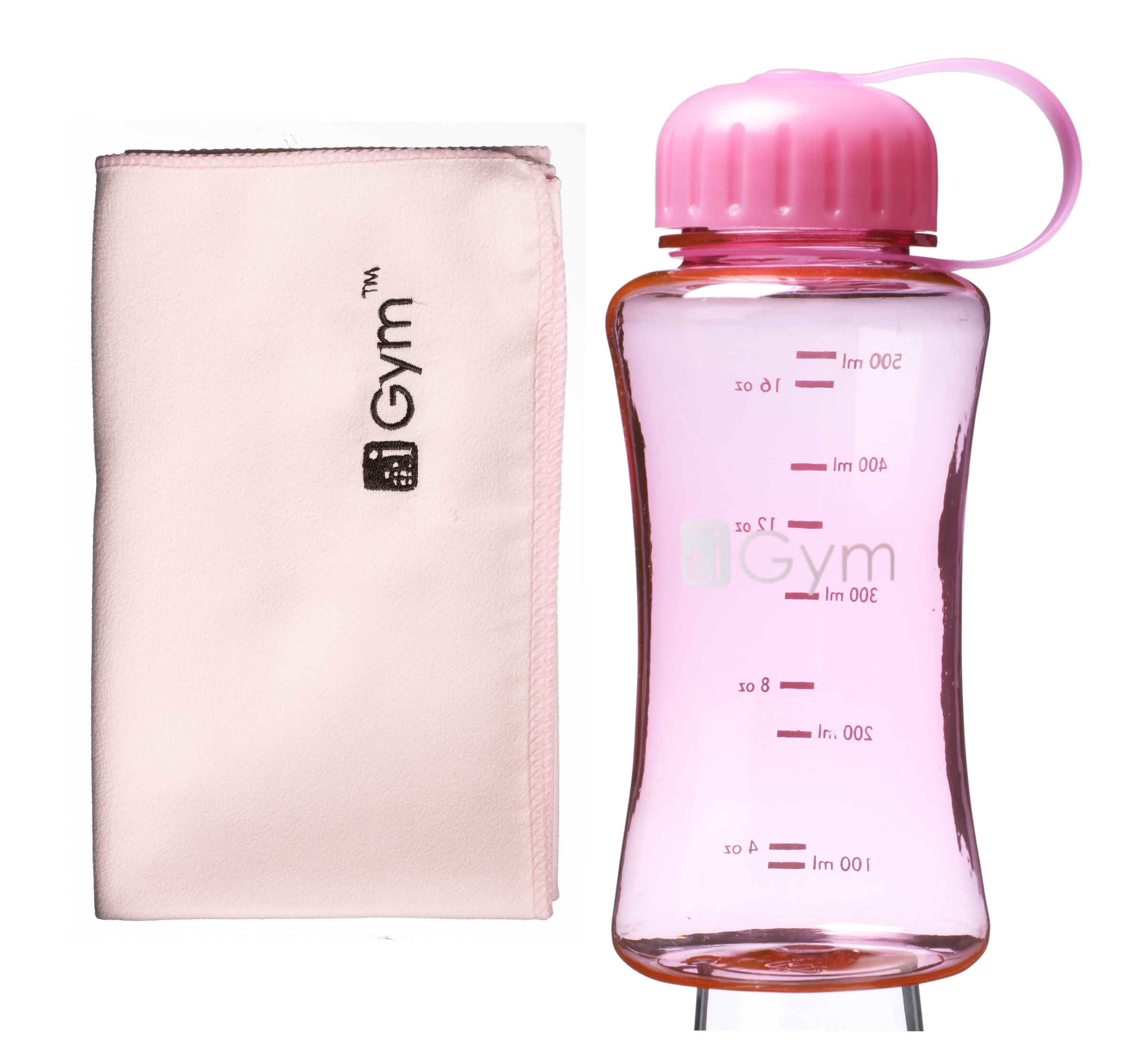 iGym Water Bottle amp Towel Set Pink