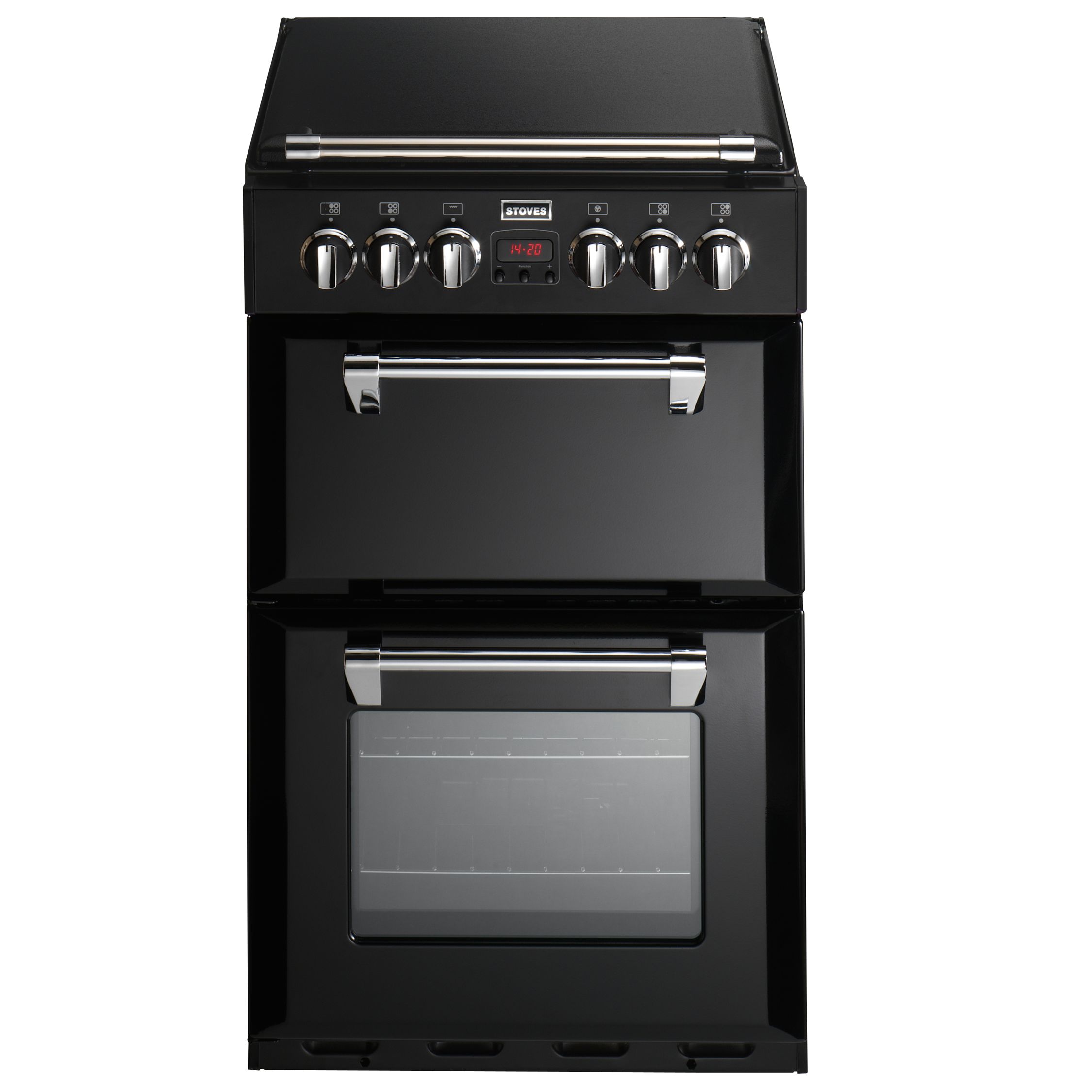 Stoves DF550 Dual Fuel Mini Range Cooker, Black at John Lewis