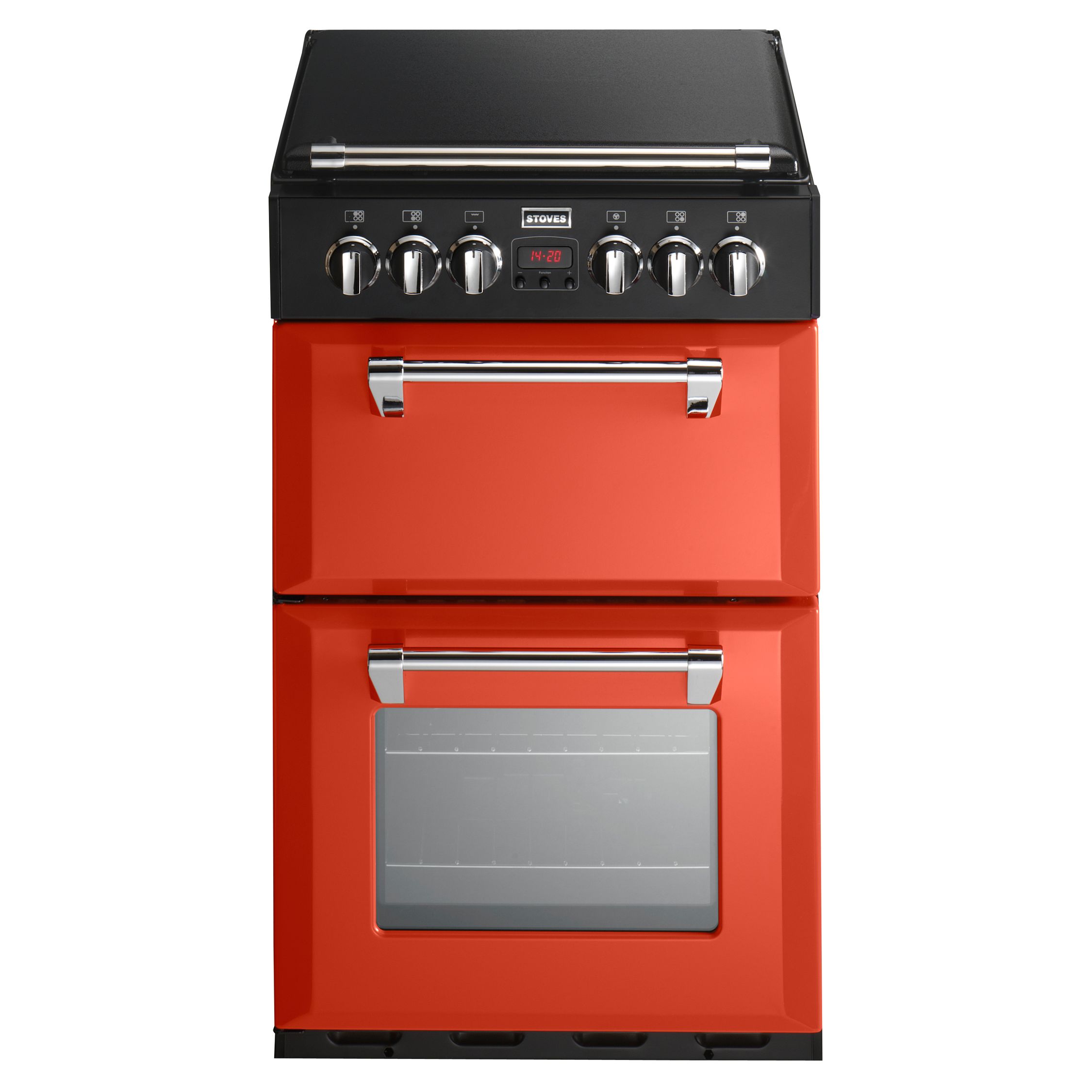 Stoves DF550 Dual Fuel Mini Range Cooker, Papaya at John Lewis