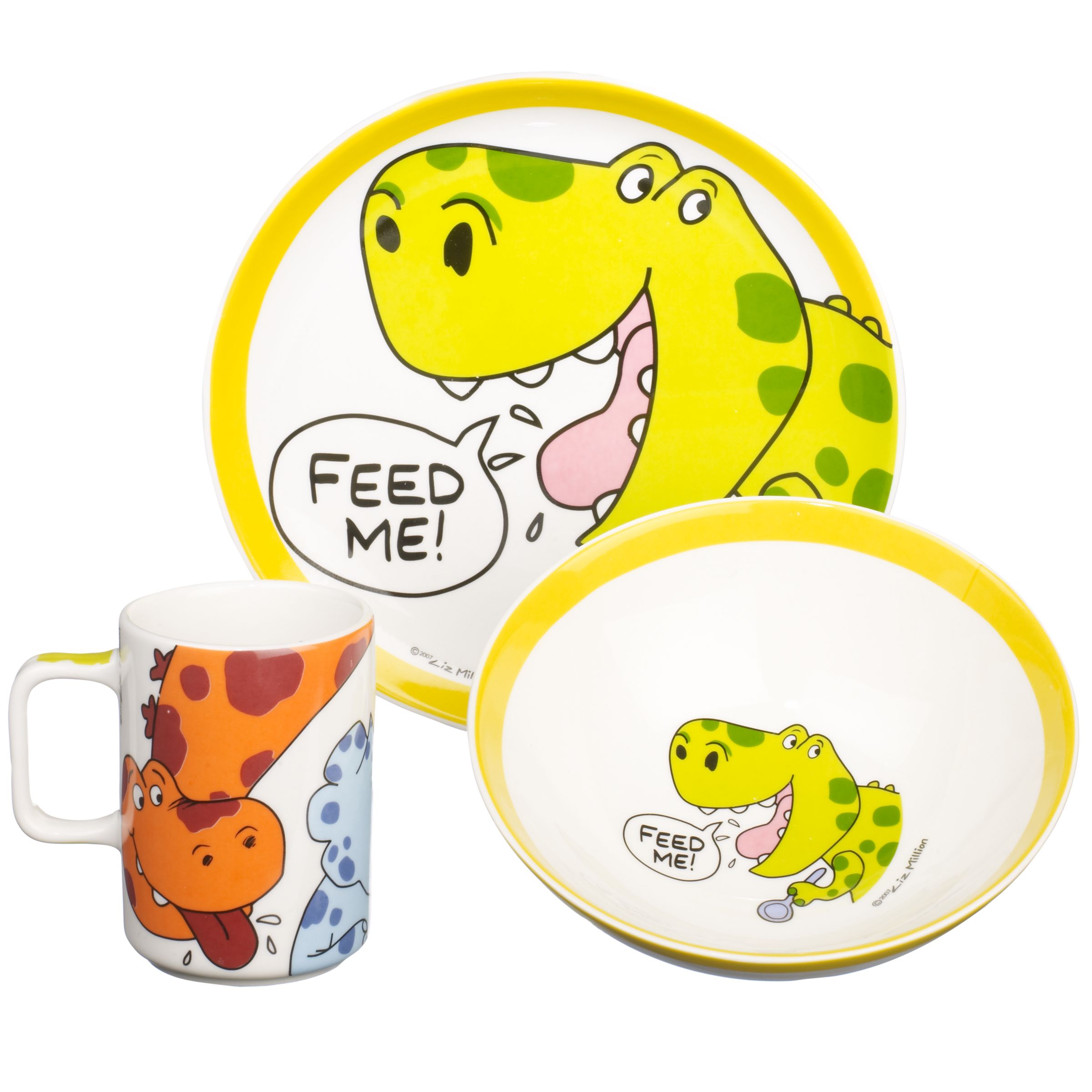 Liz Million Dinosaur Dining Set, 3 Pieces