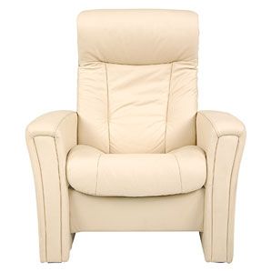 John Lewis Gemini Leather Armchair Recliner, Vanilla at John Lewis