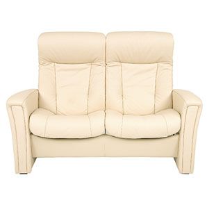 John Lewis Gemini Small Leather Sofa Recliner, Vanilla at JohnLewis