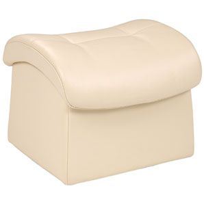 John Lewis Gemini Leather Footstool, Vanilla